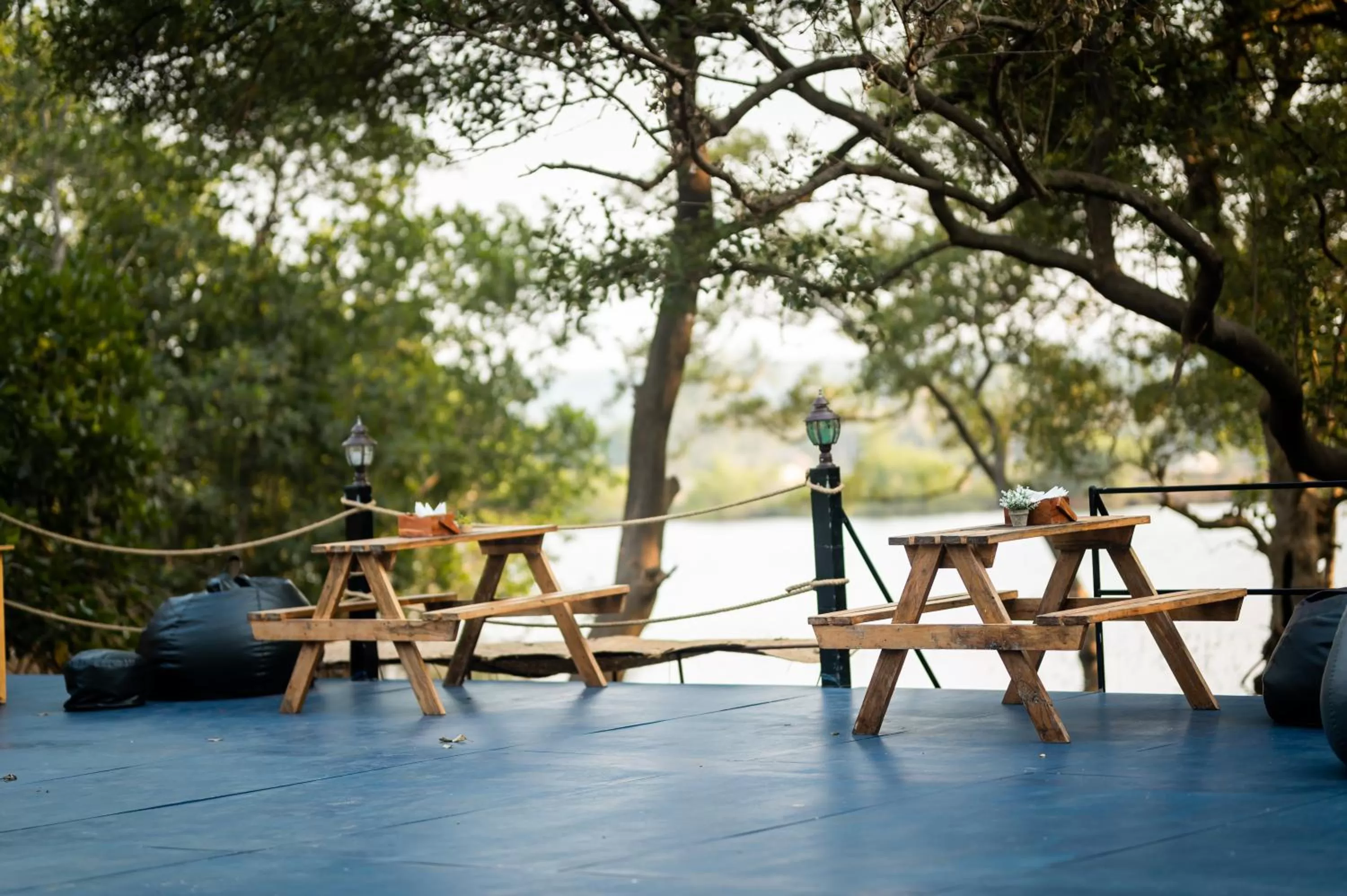 Patio in Tranquill Riverside Luxury Cottages With Bathtub, Candolim
