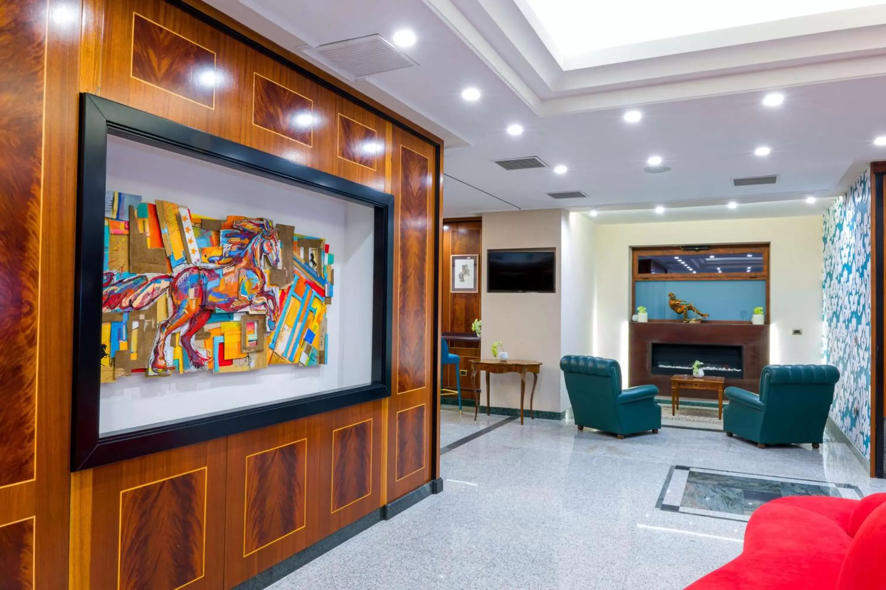 Lobby or reception, TV/Entertainment Center in Best Western Hotel Ferrari
