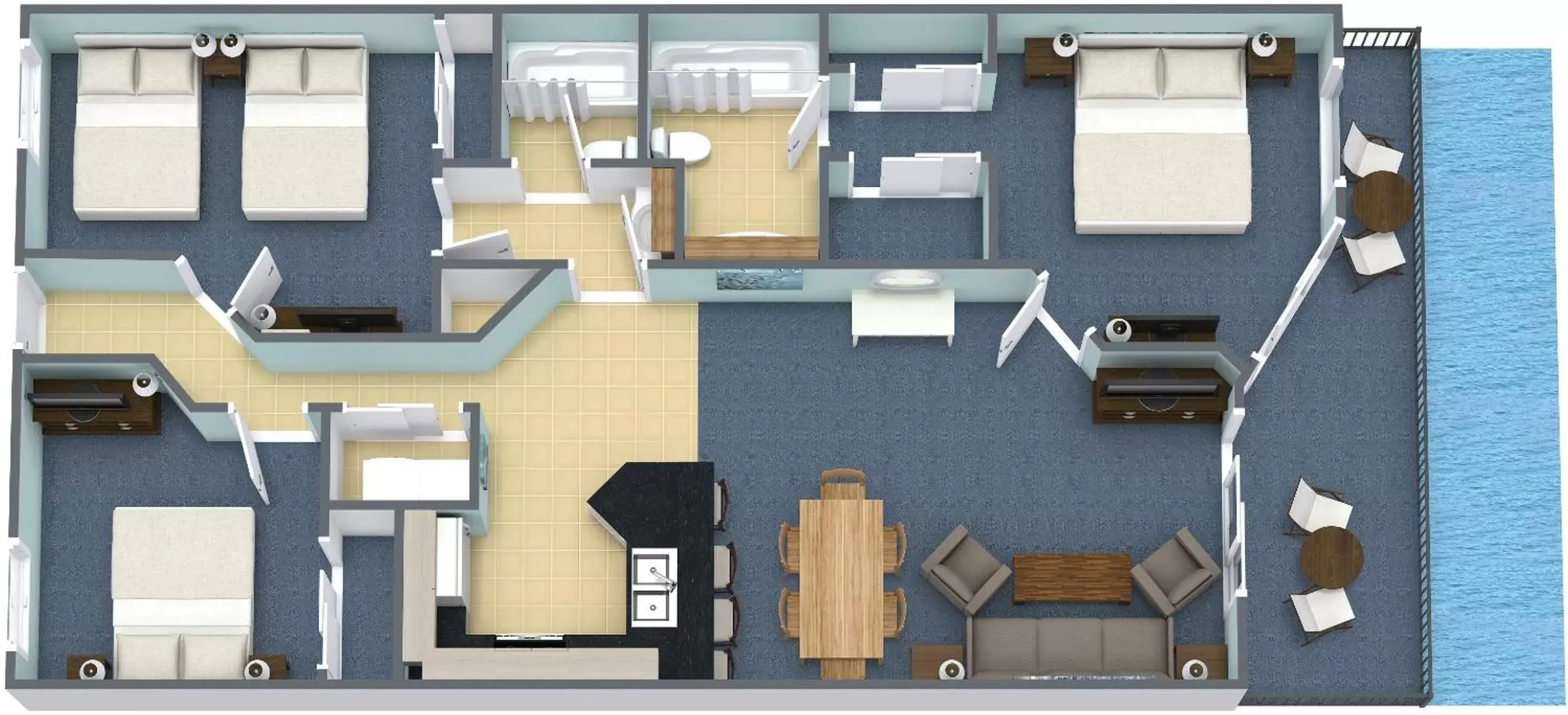 Floor Plan in Grande Cayman Resort