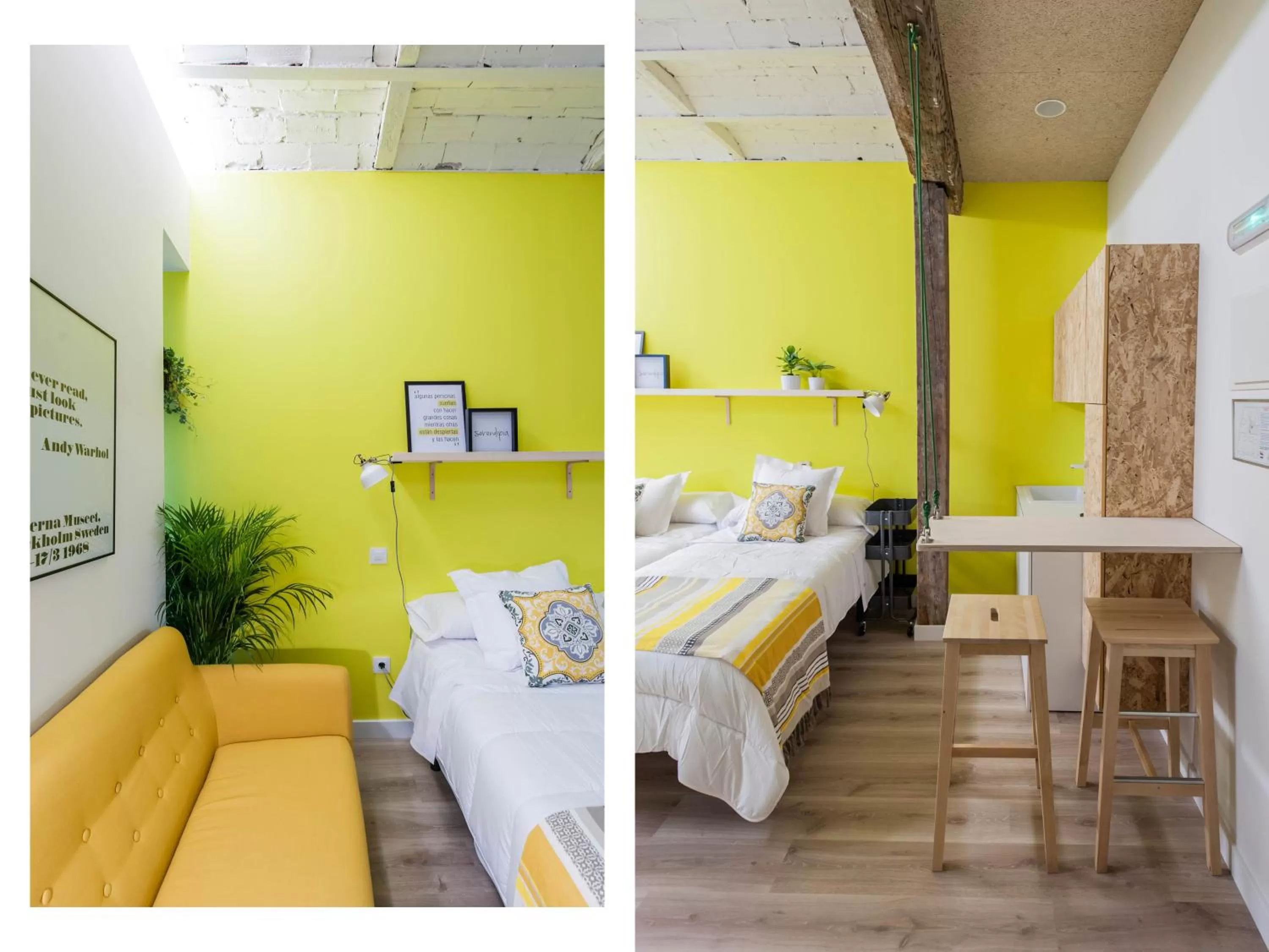 Kitchen or kitchenette, Bed in Urban Suite Santander