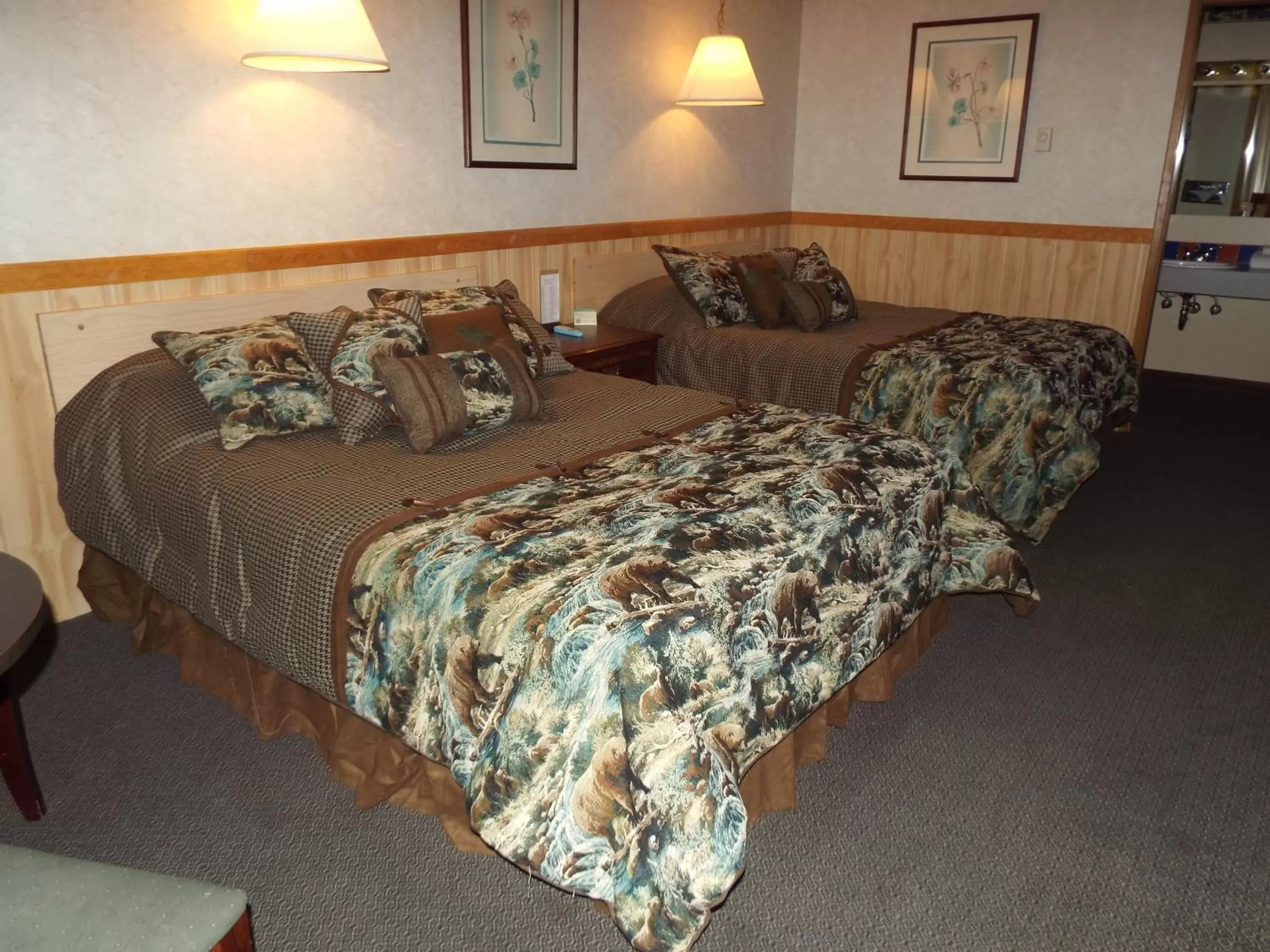 Bed in Caboose Motel