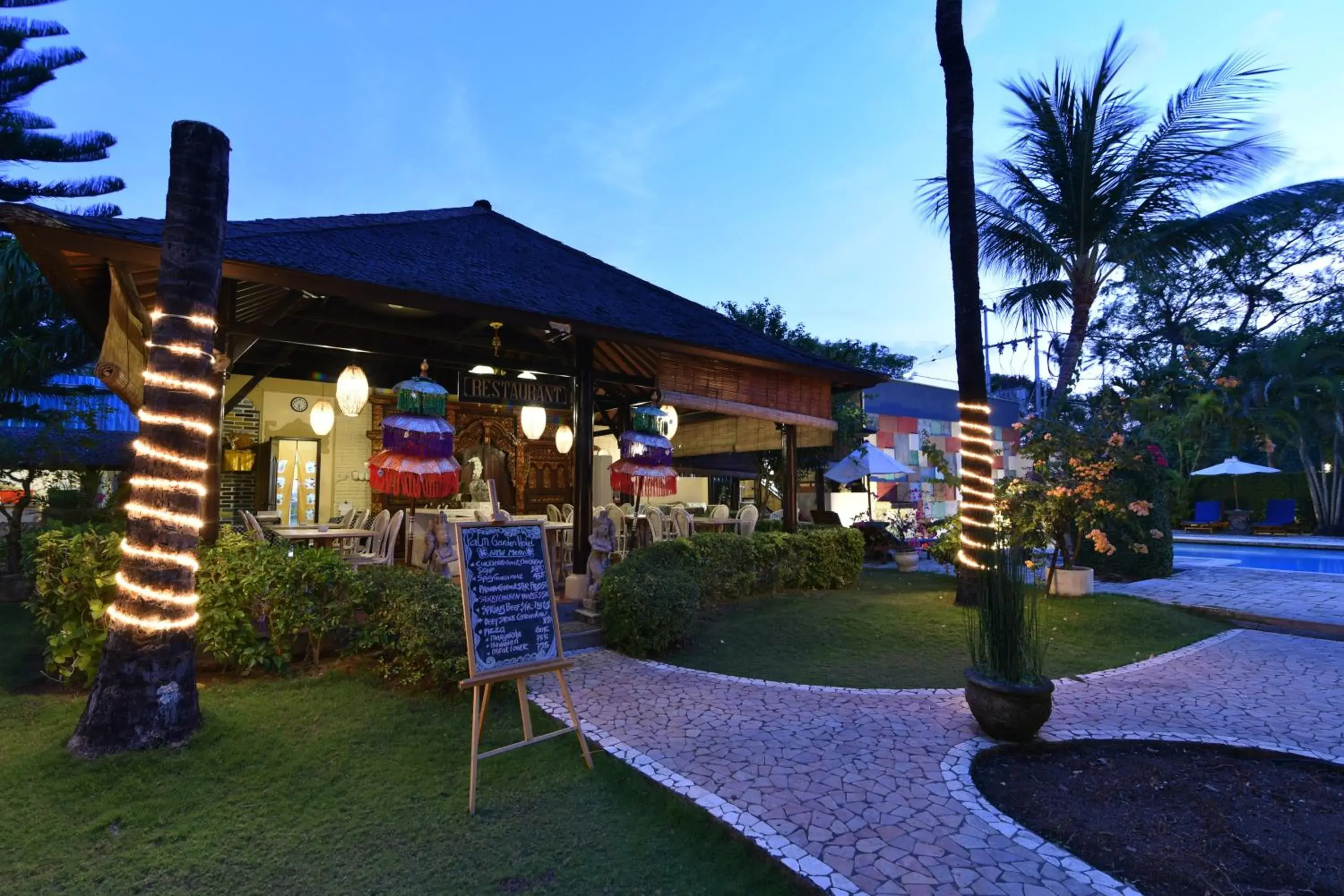 Restaurant/places to eat, Property Building in Hotel Palm Garden Bali