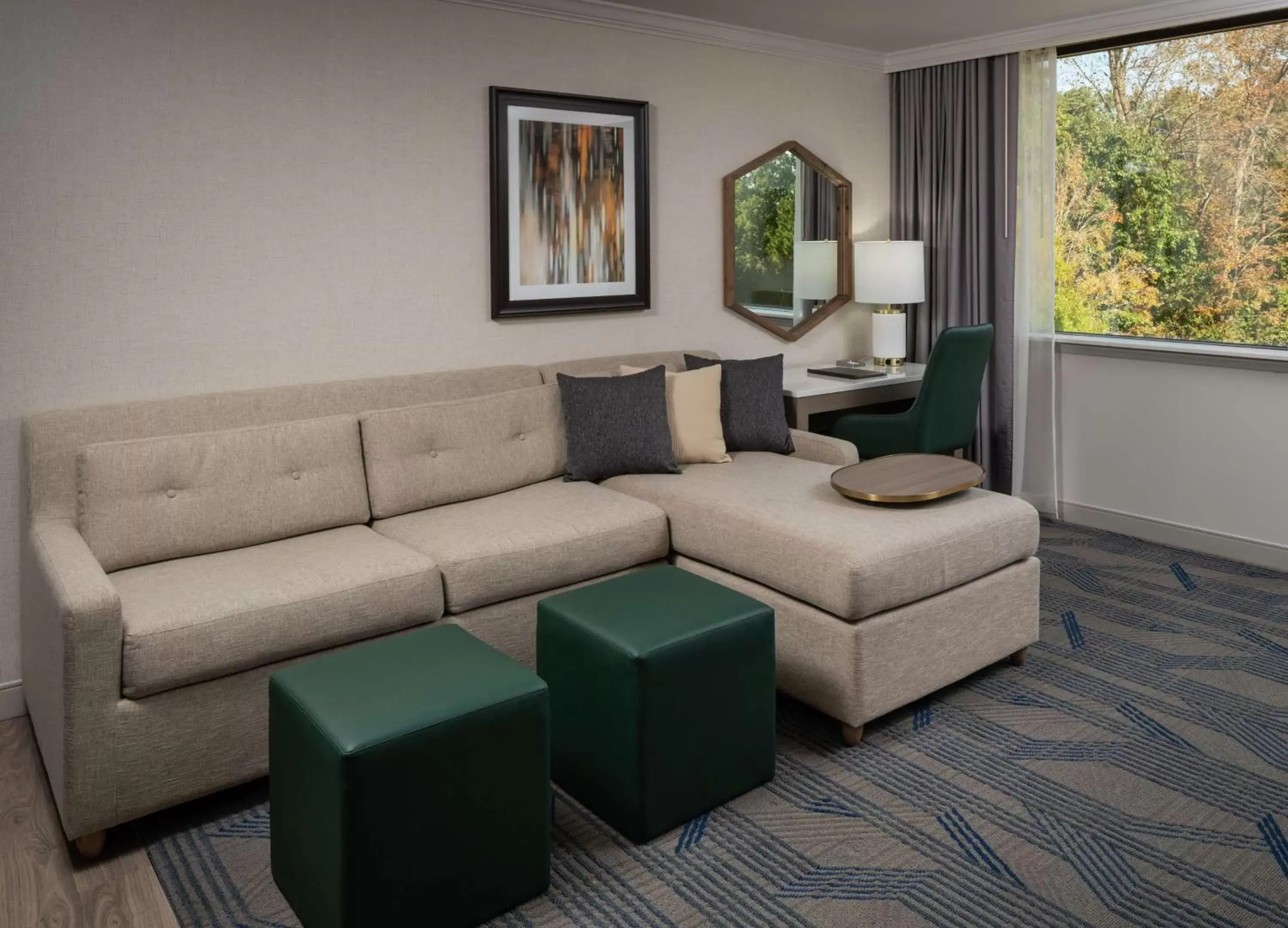 Bedroom, Seating Area in Hilton Durham near Duke University