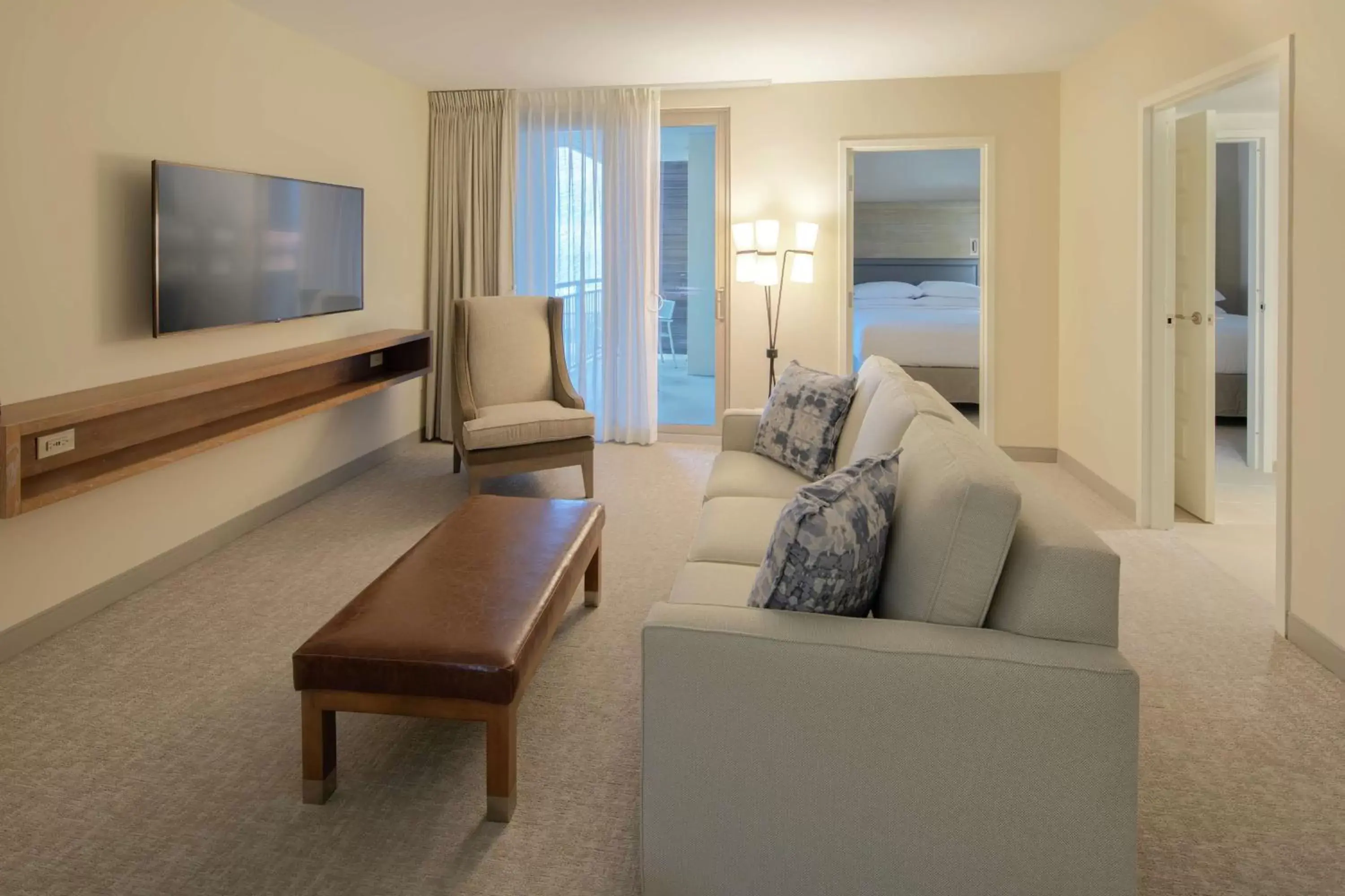 Bedroom, Seating Area in Embassy Suites St Augustine Beach Oceanfront Resort