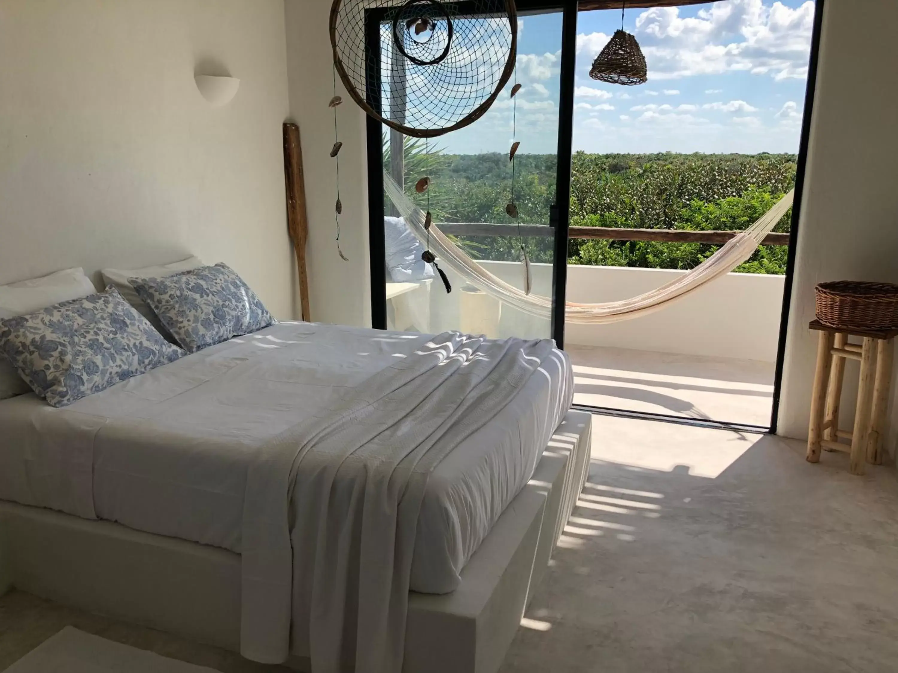 Bed in LunArena Boutique Beach Hotel Yucatan Mexico