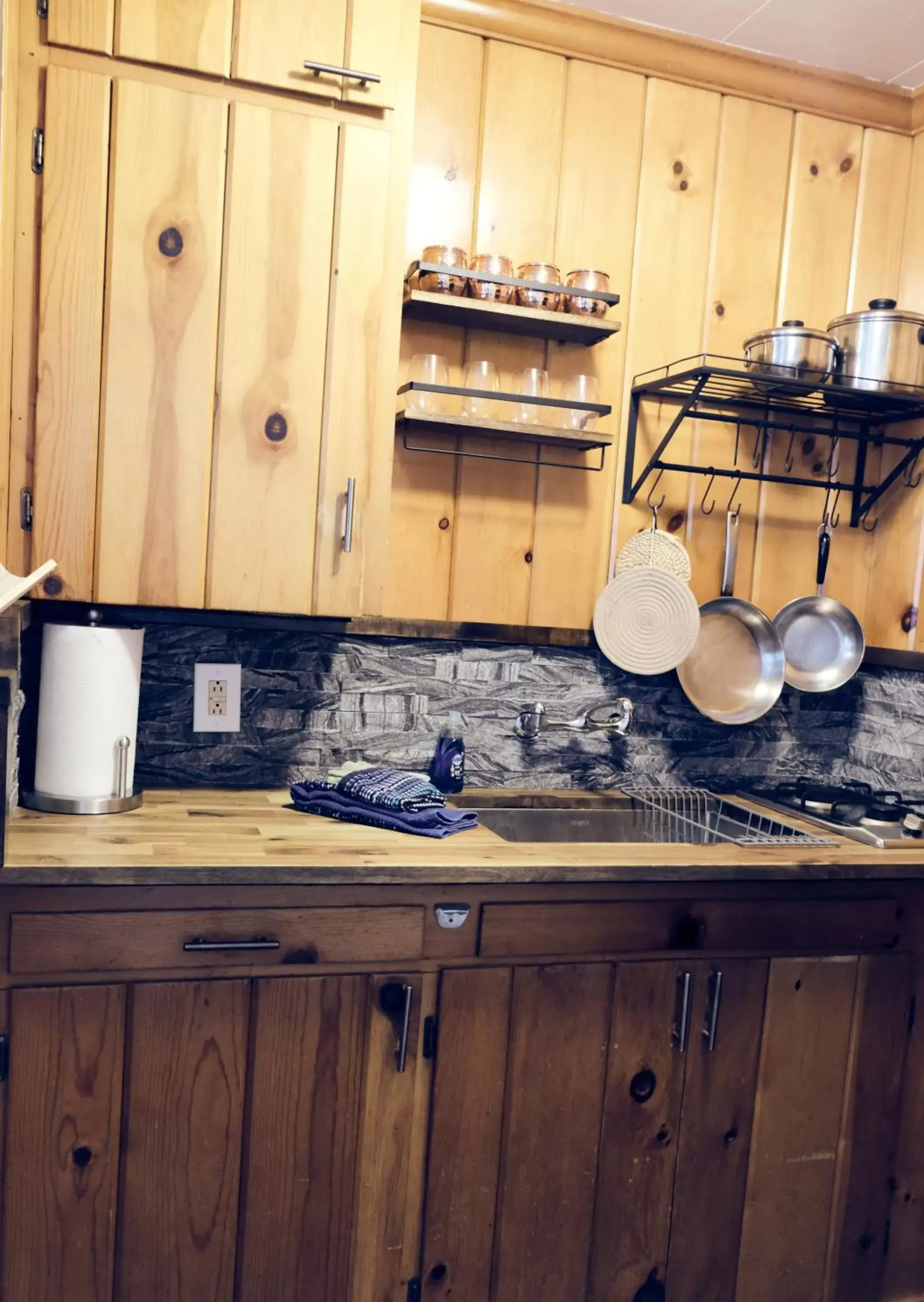 Kitchen/Kitchenette in Lake Front Cabins