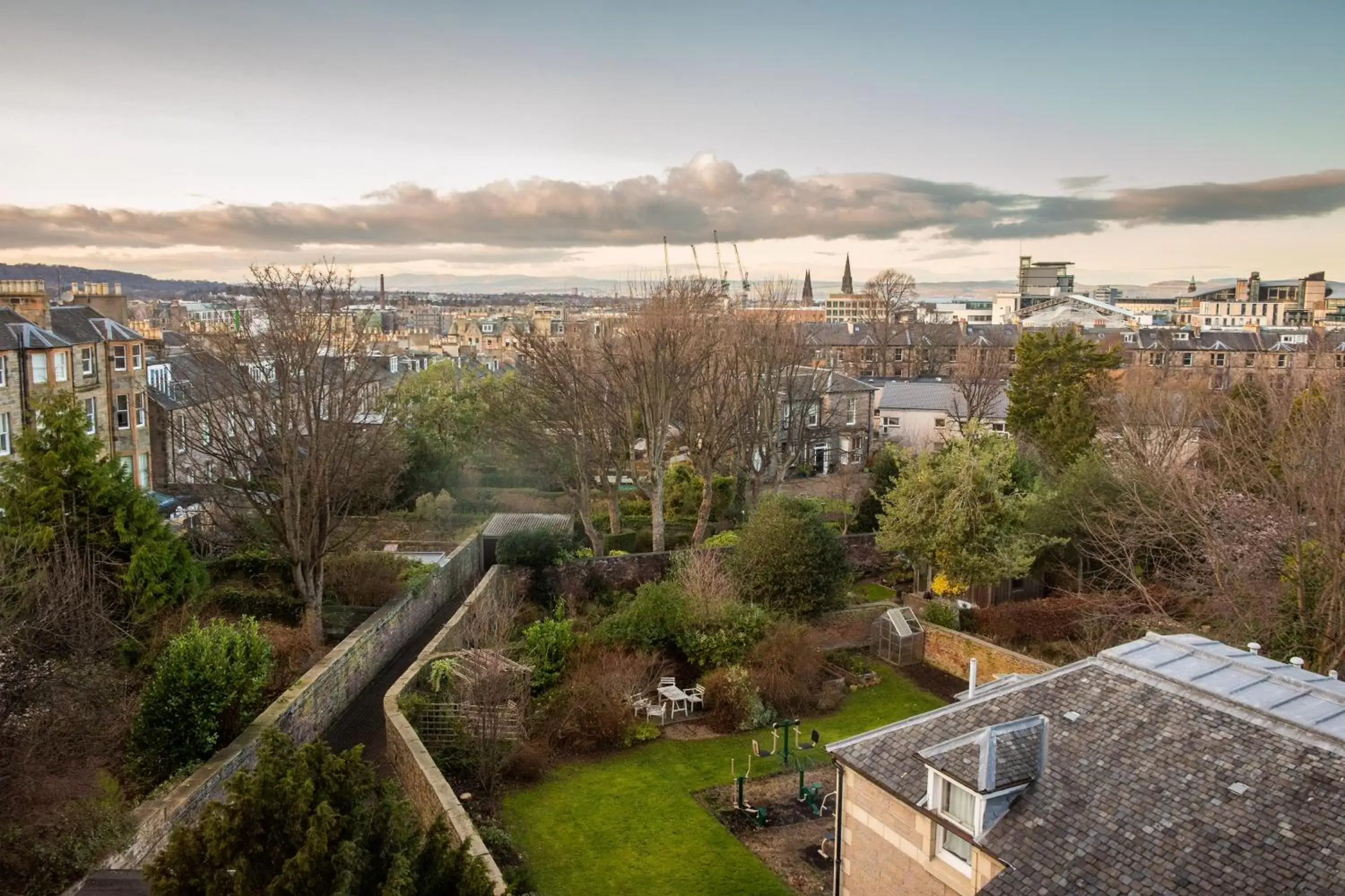 Garden view in The Bruntsfield Hotel