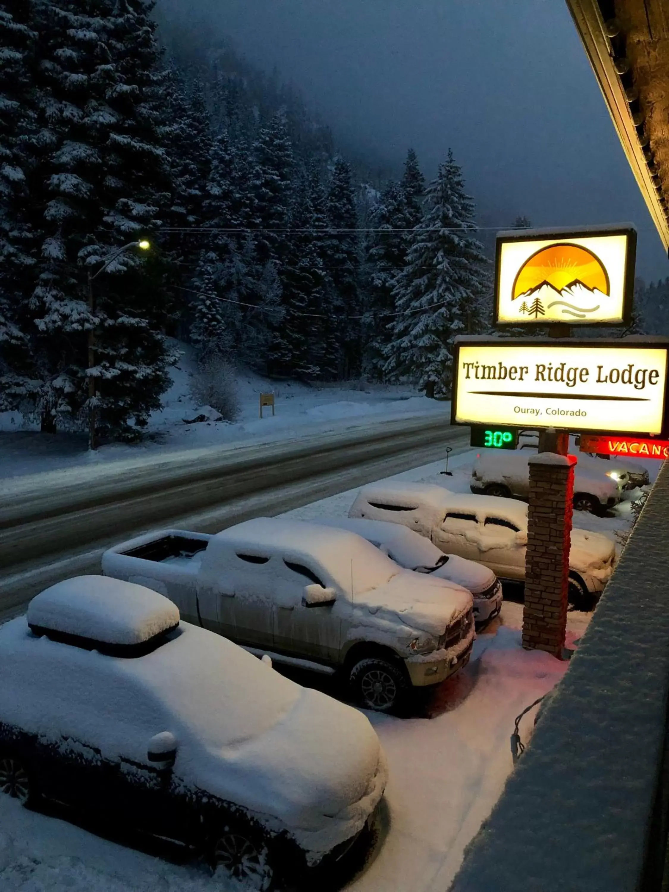 Facade/entrance, Winter in Timber Ridge Lodge Ouray