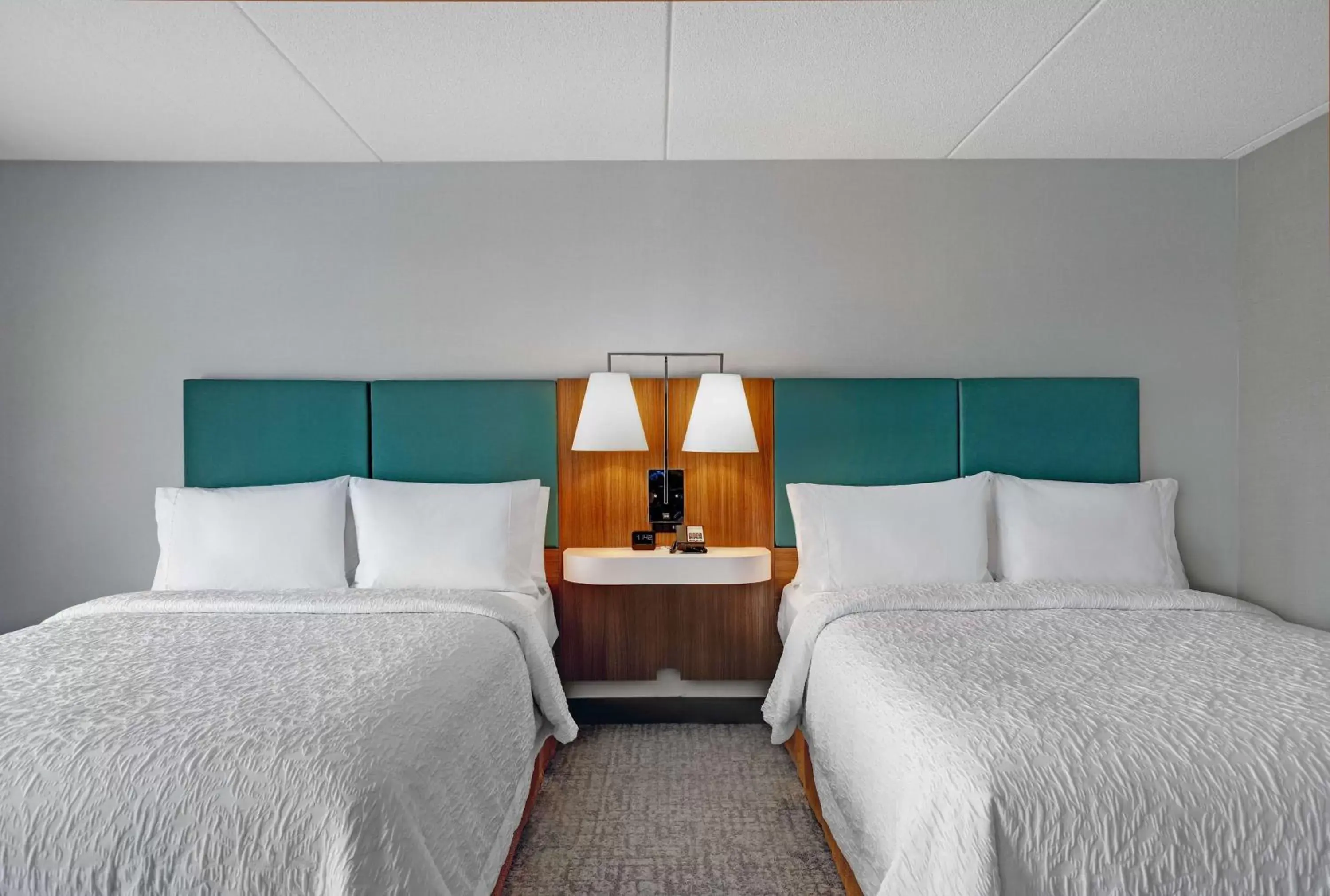 Bed in Hampton Inn & Suites Belleville