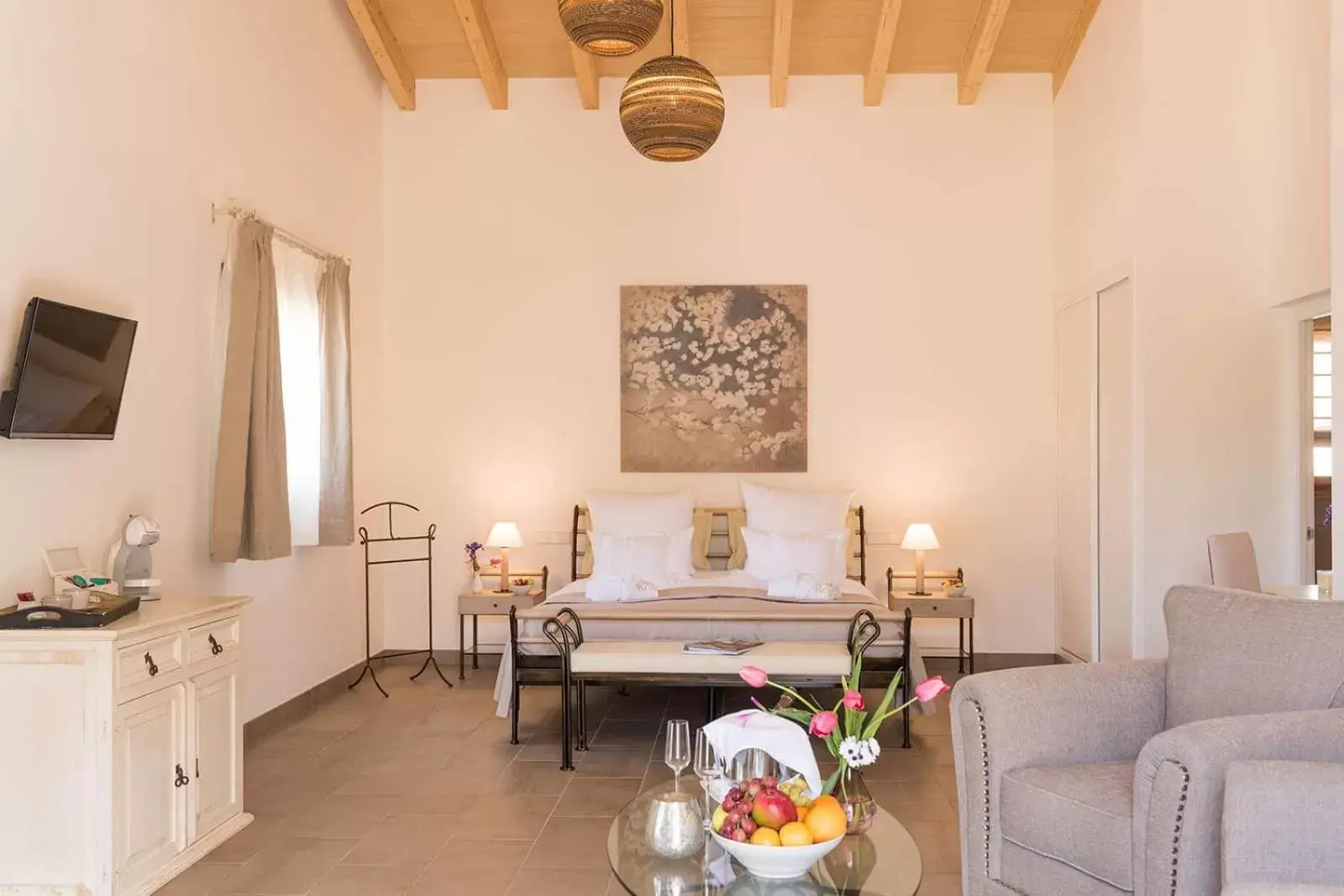 Bed, Seating Area in Casa Font i Roig