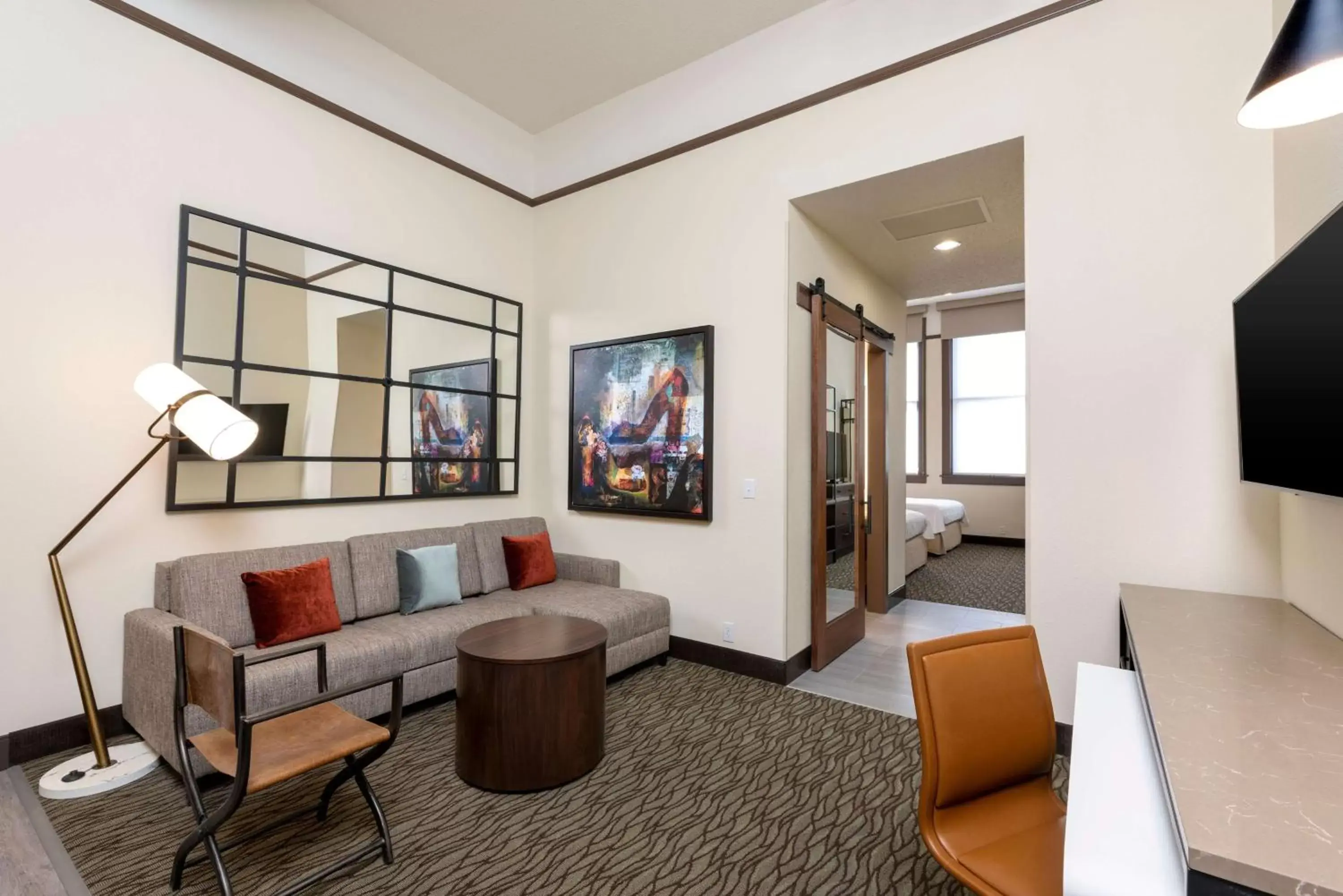 Living room, Seating Area in Homewood Suites by Hilton Indianapolis Downtown