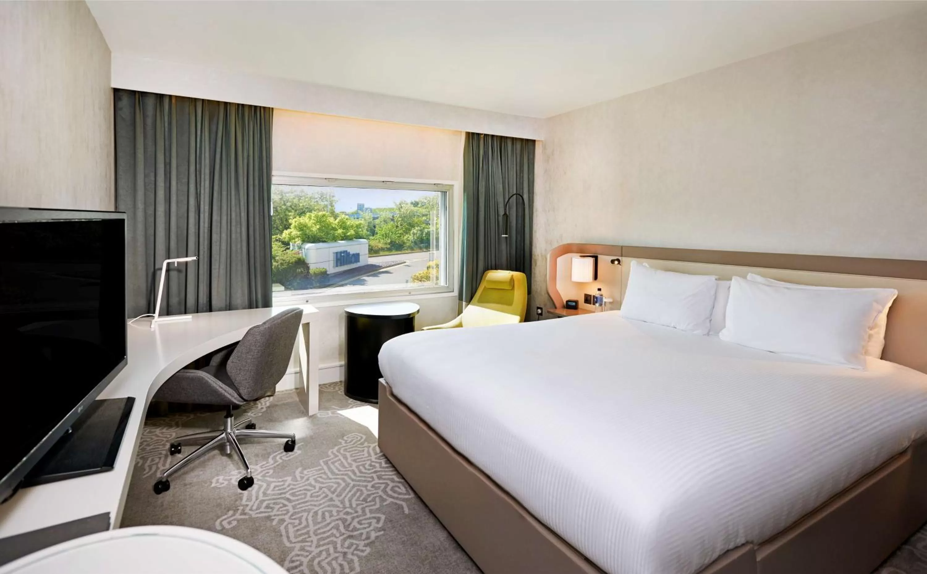 Bed in Hilton London Heathrow Airport