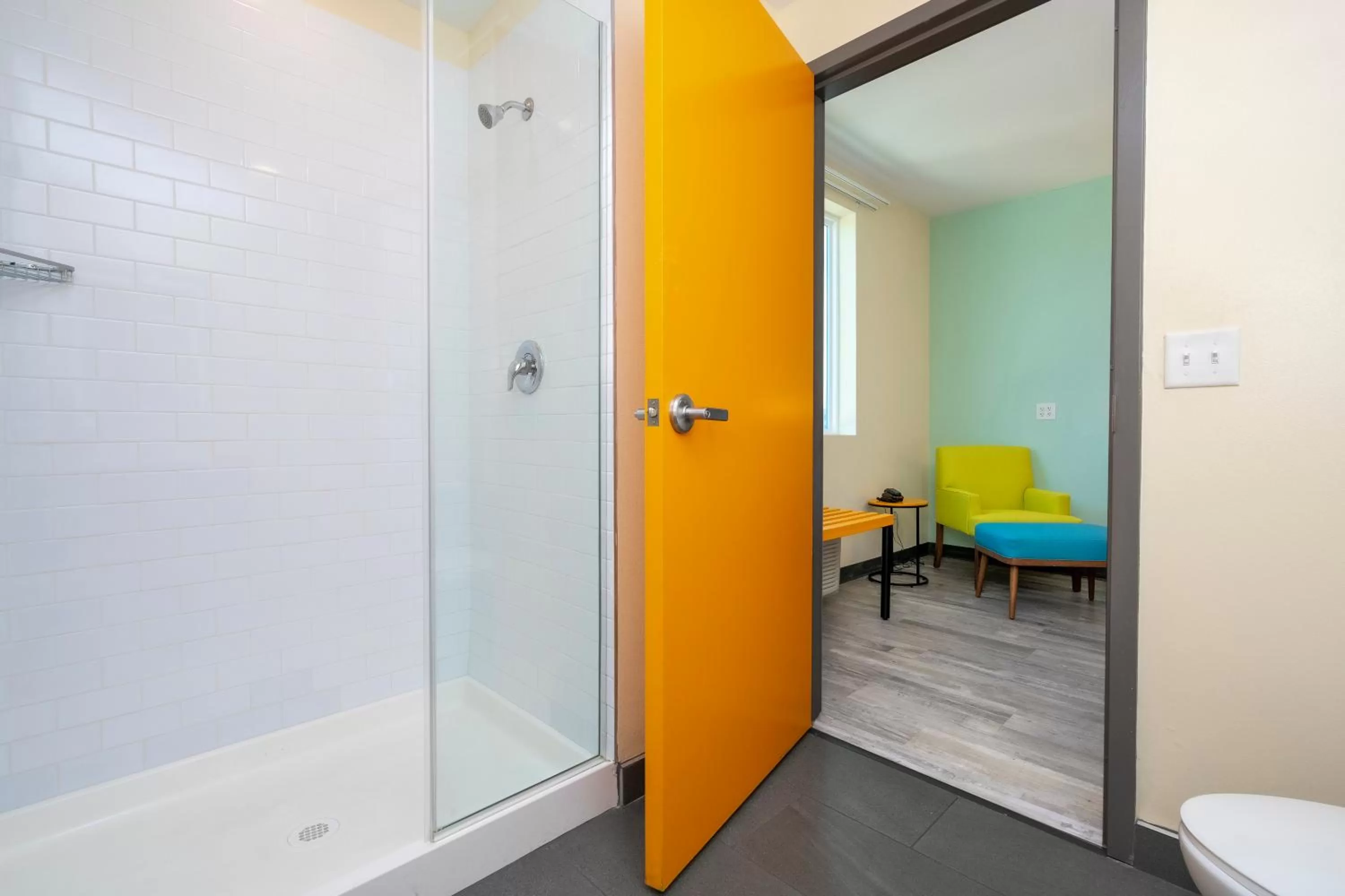 Shower in SPOT X Hotel Orlando Intl Dr by The Red Collection