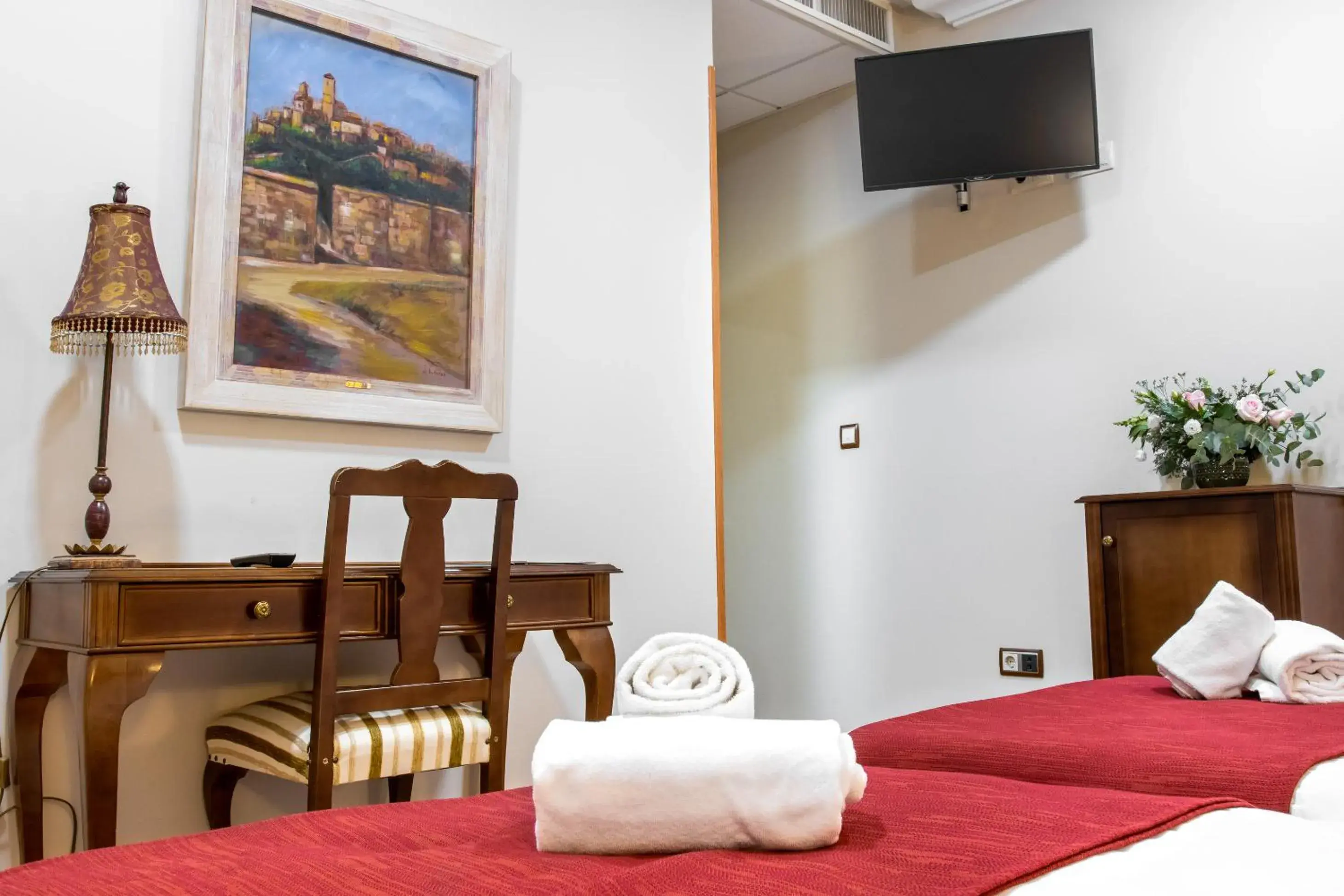 Patio, Bed in Hotel Reina Cristina Patio, Bed in Hotel Reina Cristina