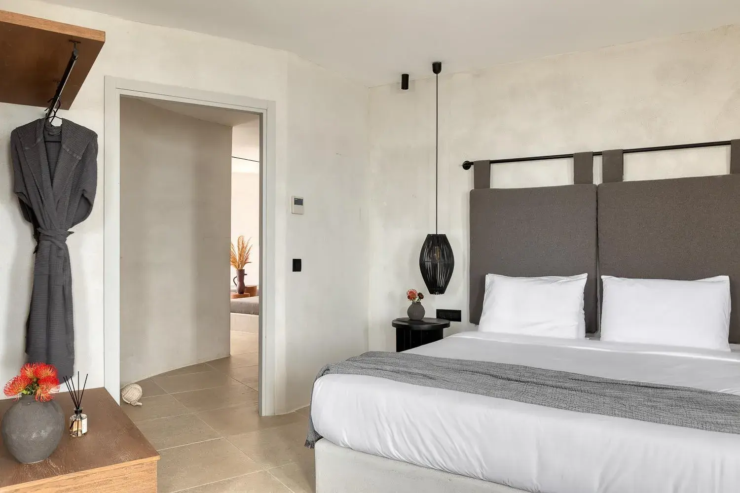 Bed in Rocabella Mykonos Hotel