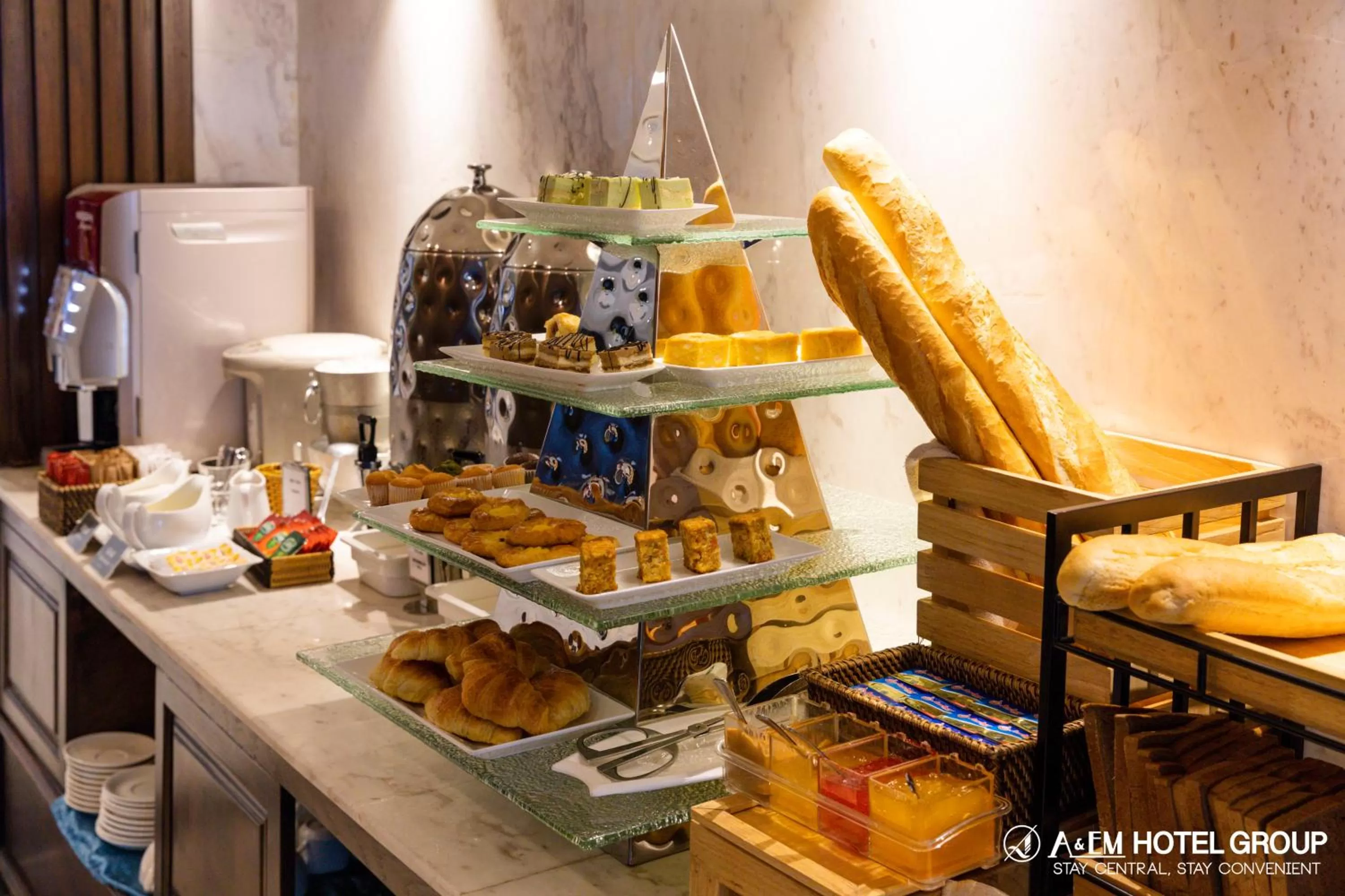 Buffet breakfast in A&EM Saigon Hotel