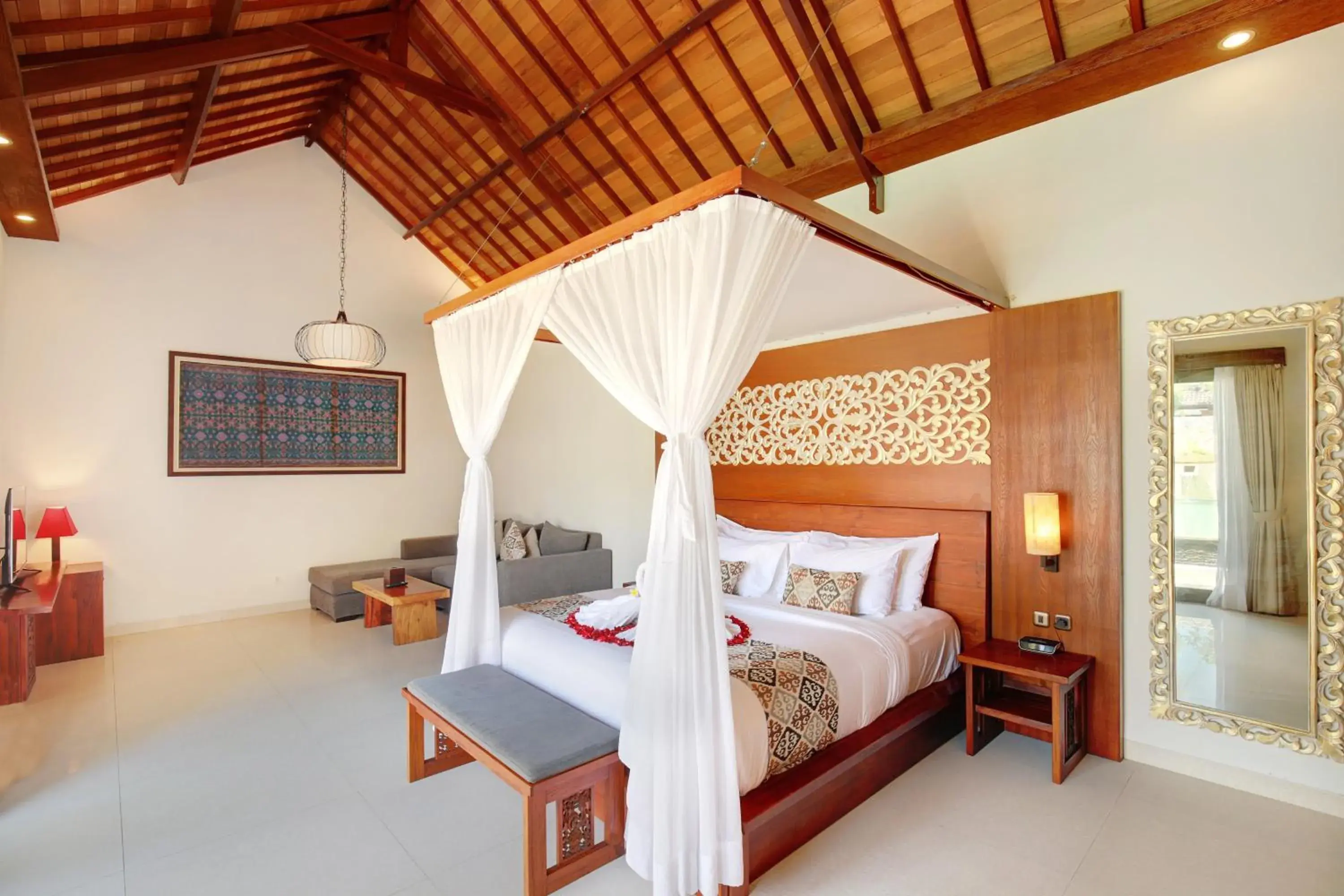 Bed in Lumbini Luxury Villas and Spa