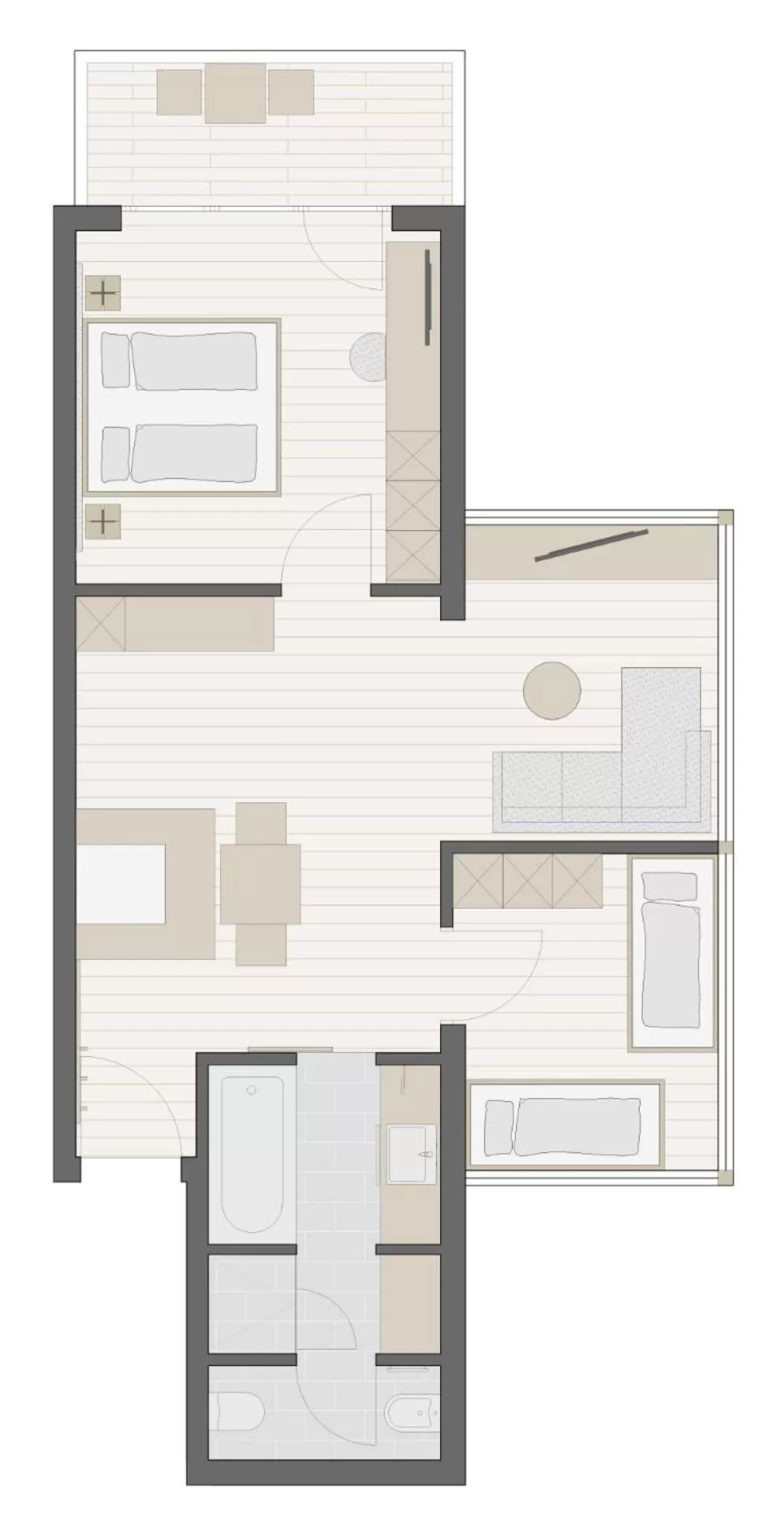 Photo of the whole room, Floor Plan in Autentis
