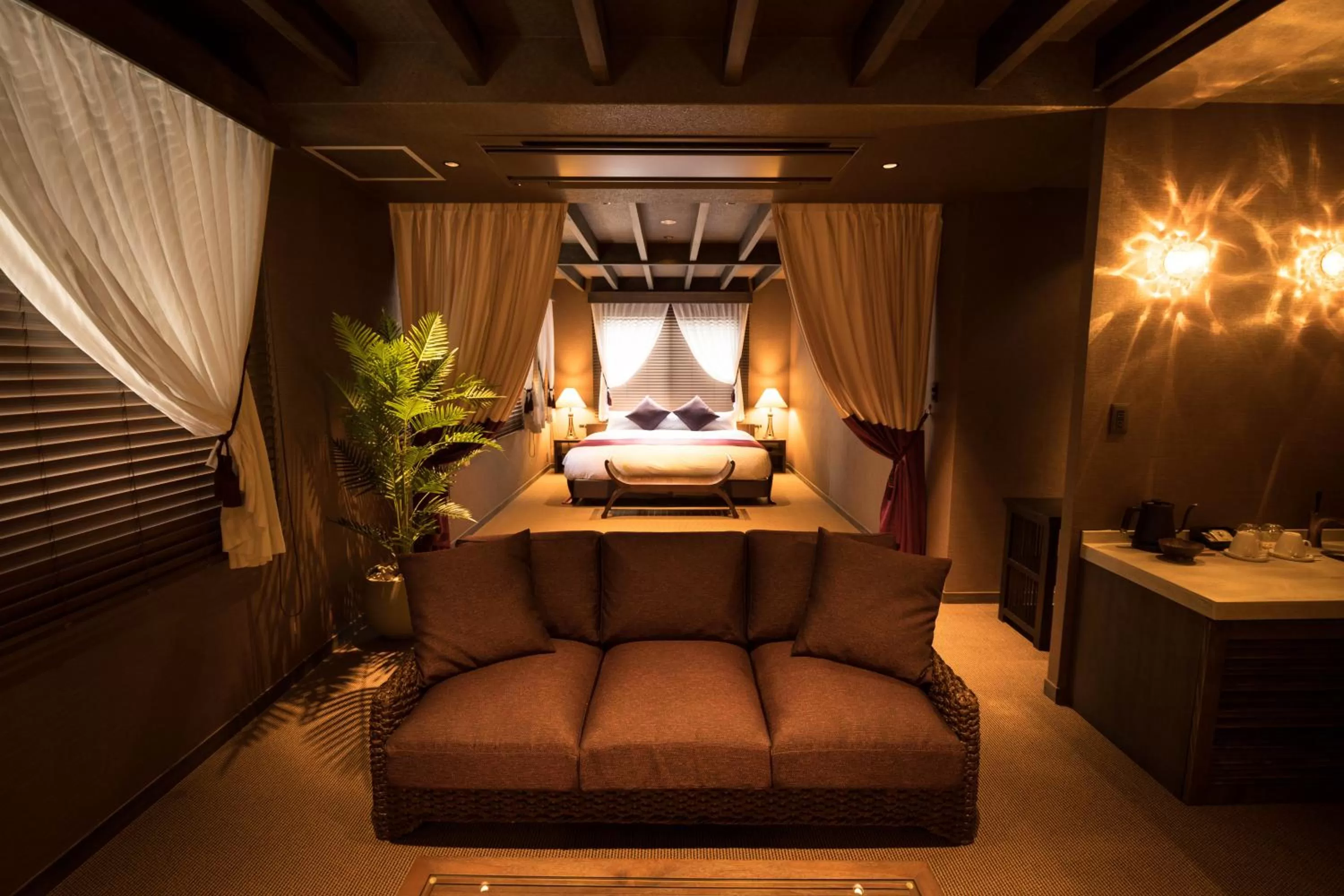 Living room, Bed in HOTEL SHIKISAI KYOTO