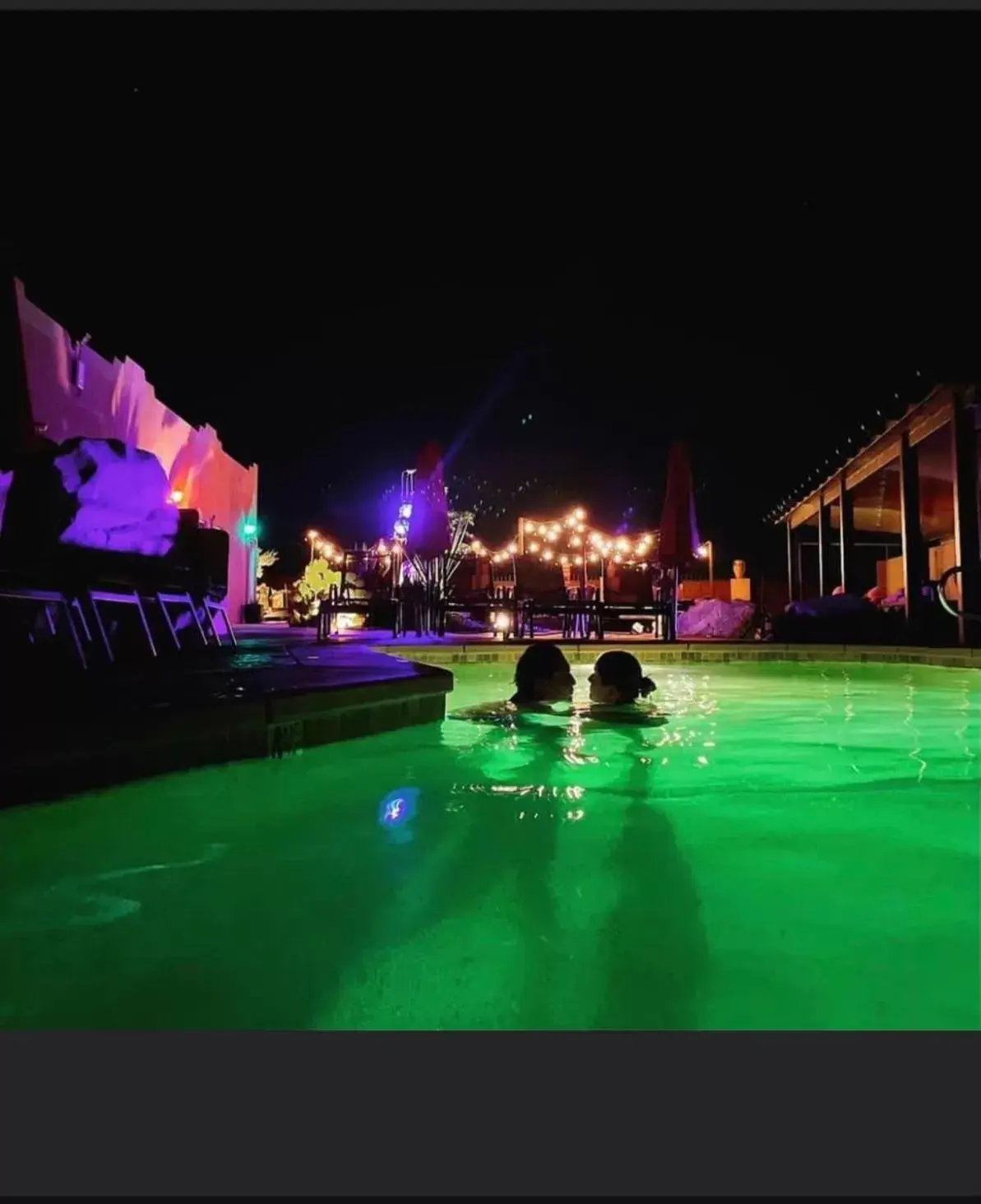Night, Swimming Pool in MI KASA HOT SPRINGS 420,Adults Only, Clothing Optional