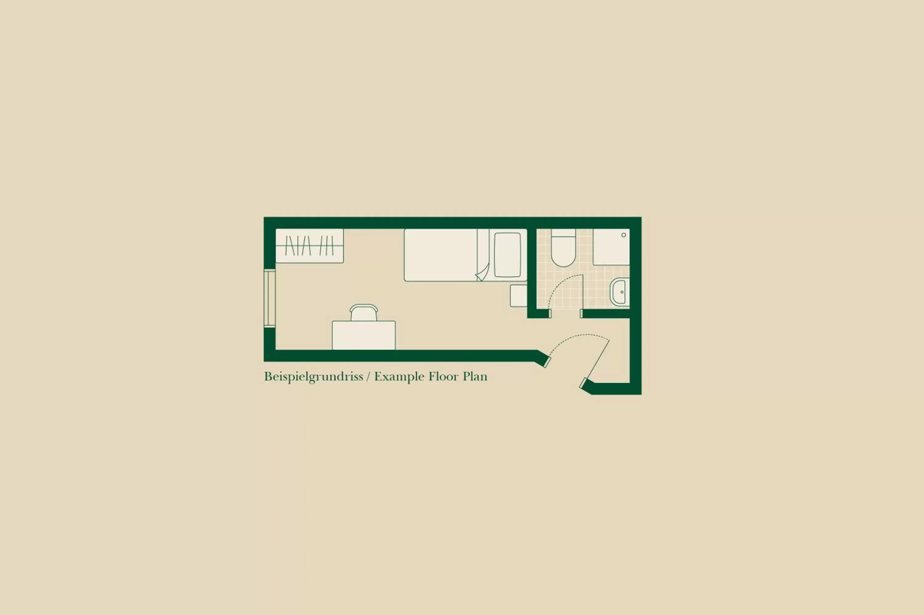 Photo of the whole room, Floor Plan in myMINGA4 - Hotel & serviced Apartments