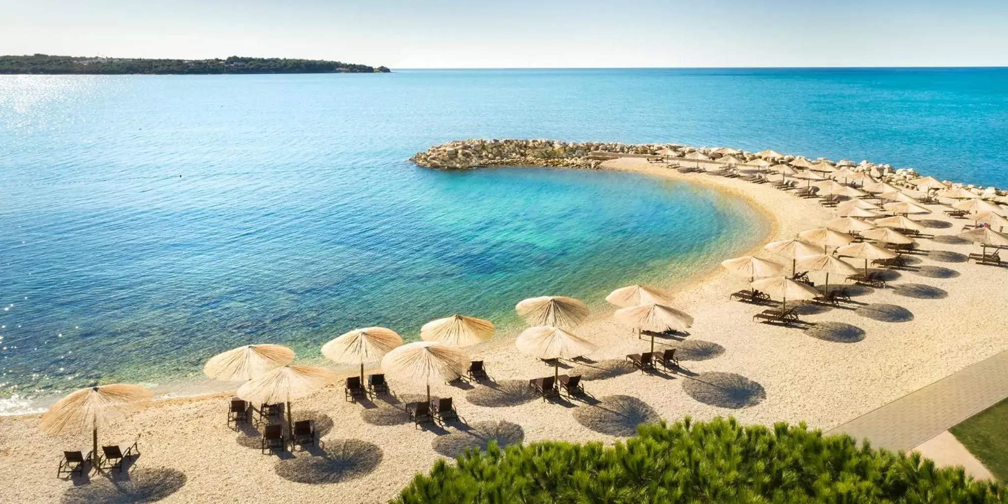 Beach, Bird's-eye View in Aminess Maestral Hotel