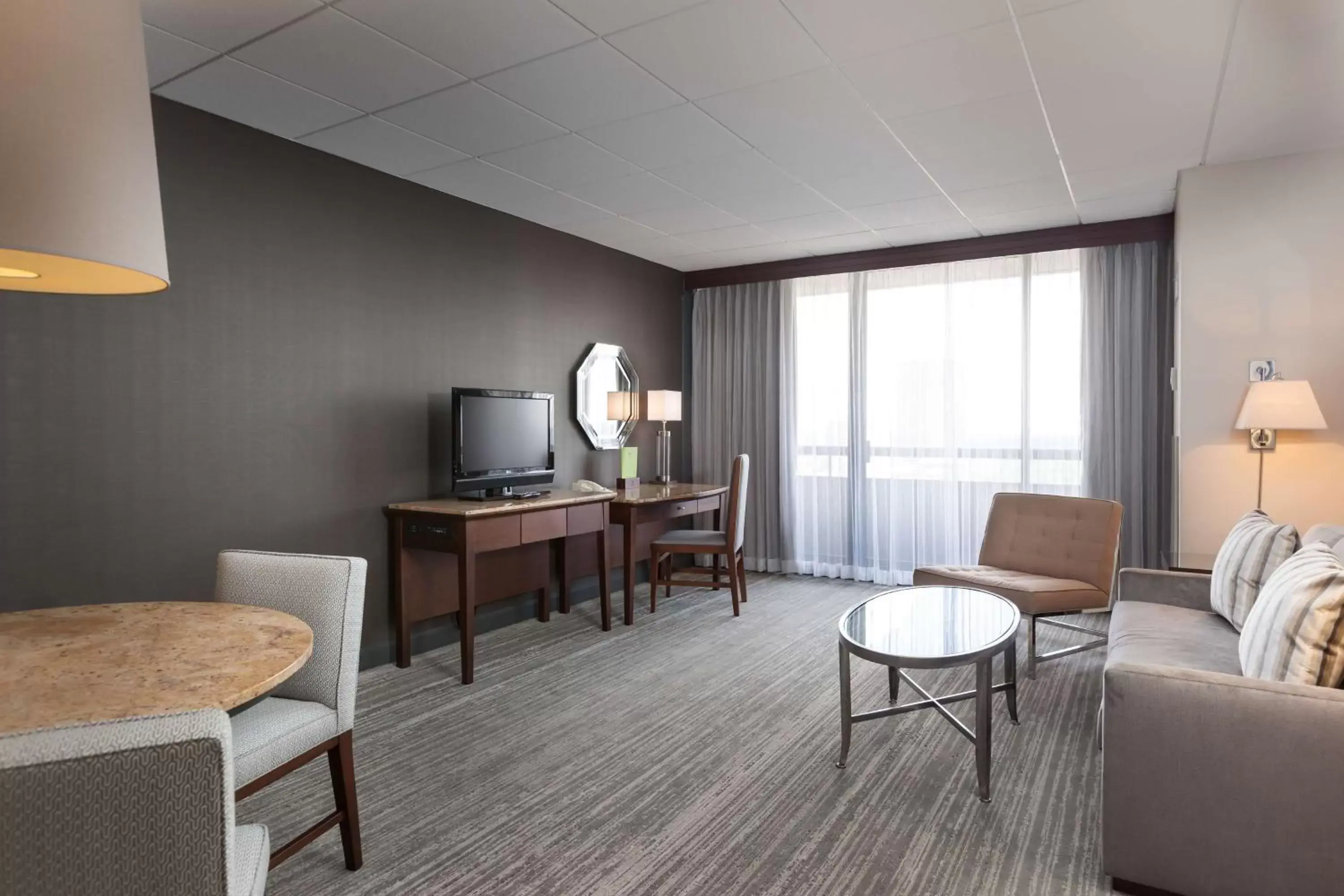 Living room, TV/Entertainment Center in DoubleTree by Hilton Hotel & Suites Houston by the Galleria