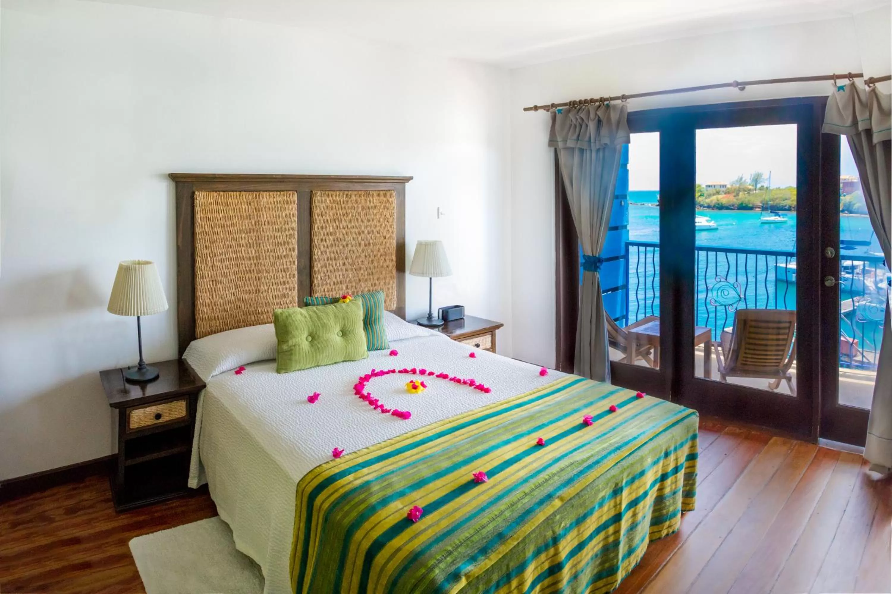 Bed in True Blue Bay Resort