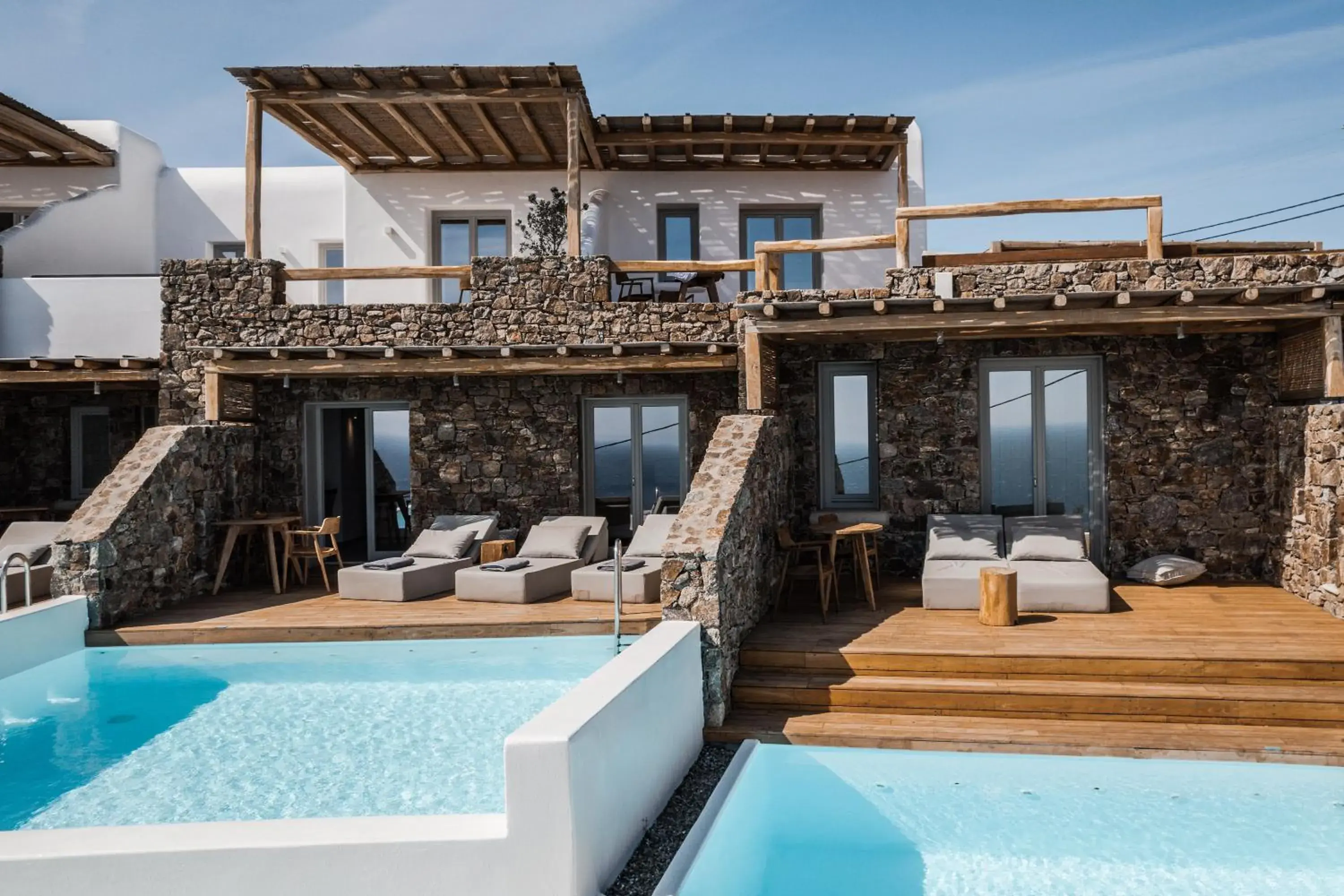 Balcony/Terrace, Swimming Pool in Alissachni Mykonos
