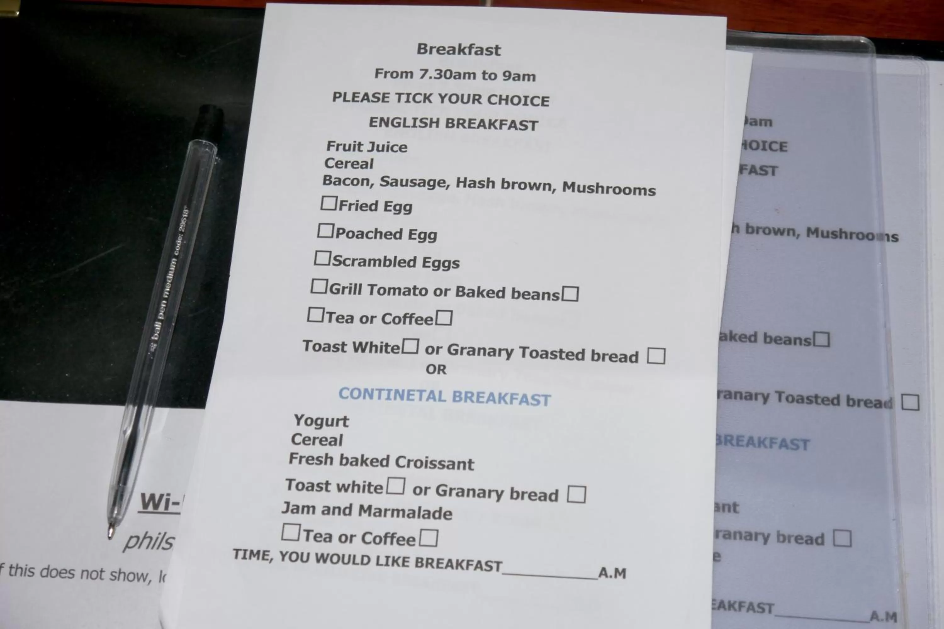 Continental breakfast in Heathwood