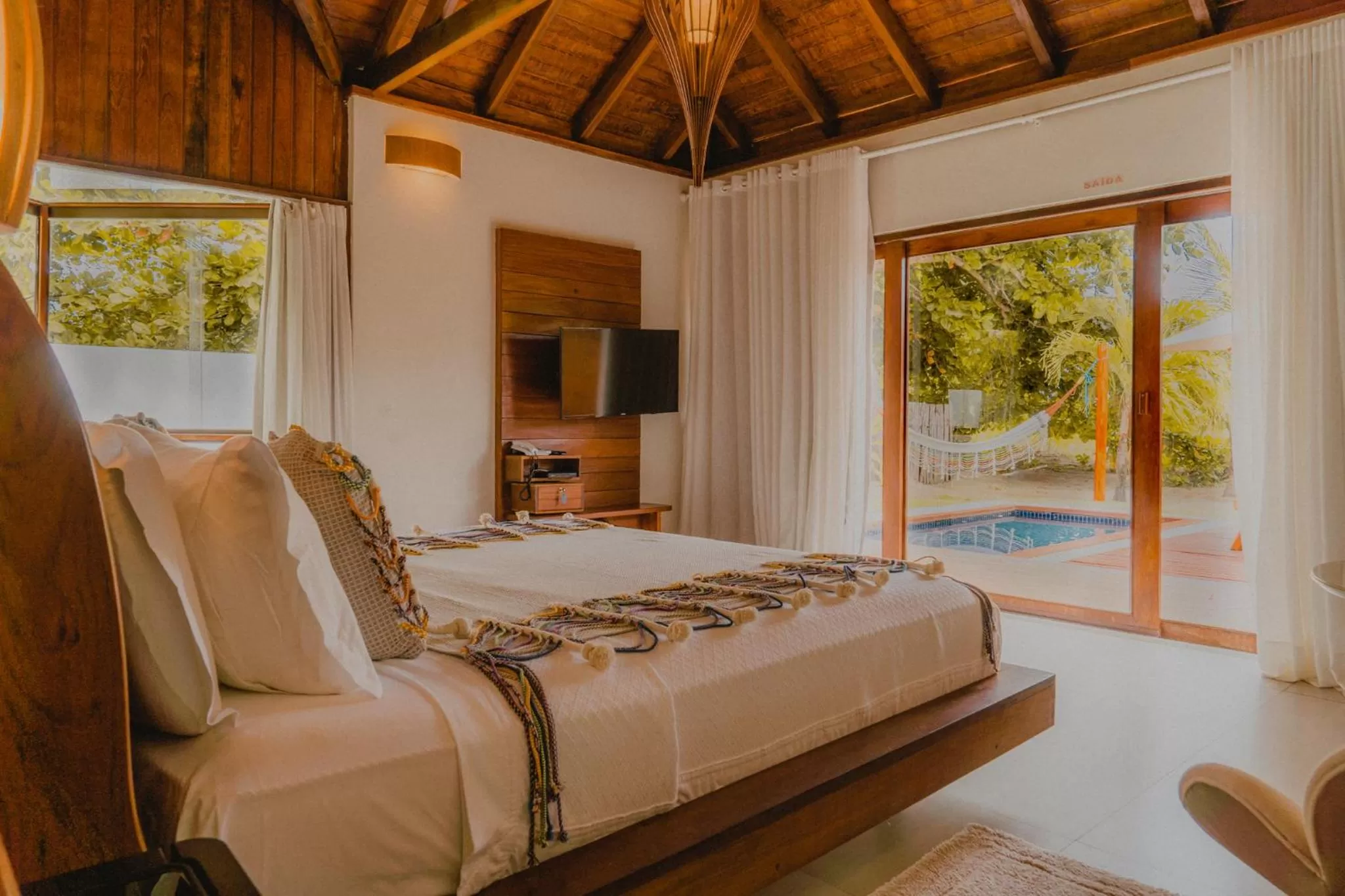 Bed in Pousada Rangai