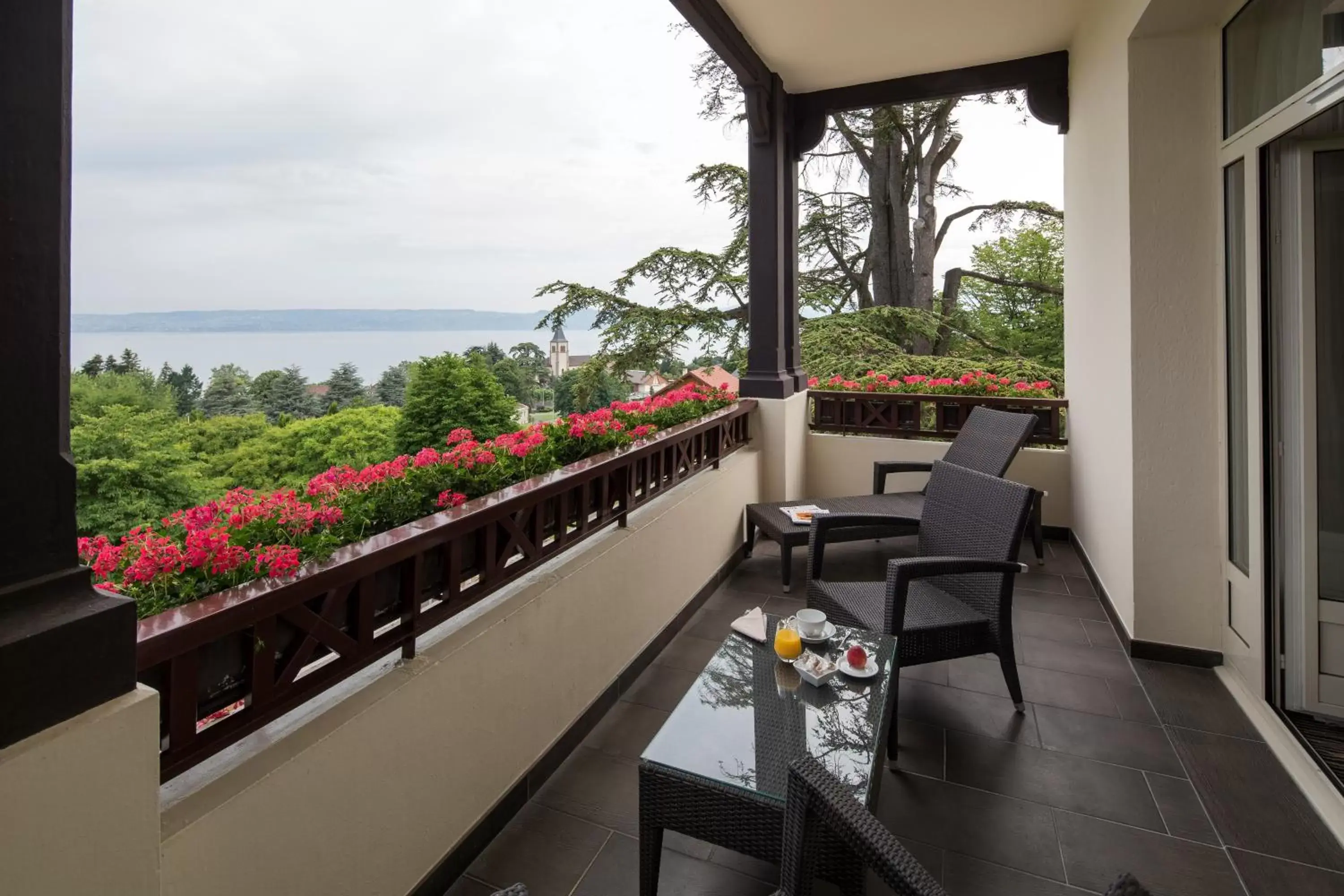 View (from property/room), Balcony/Terrace in Hôtel Ermitage