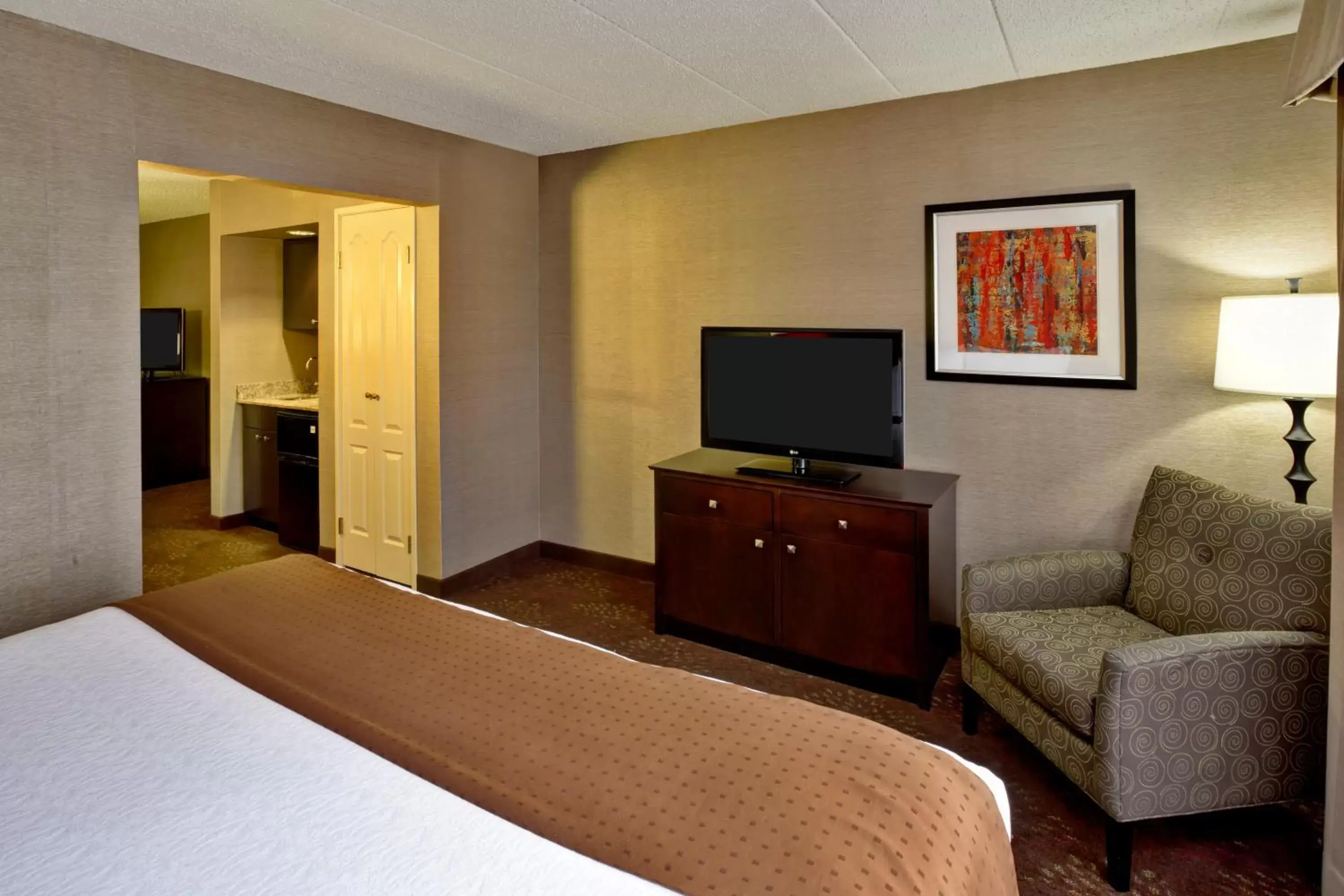 Bed, TV/Entertainment Center in Holiday Inn Hotel & Suites Chicago Northwest - Elgin, an IHG Hotel