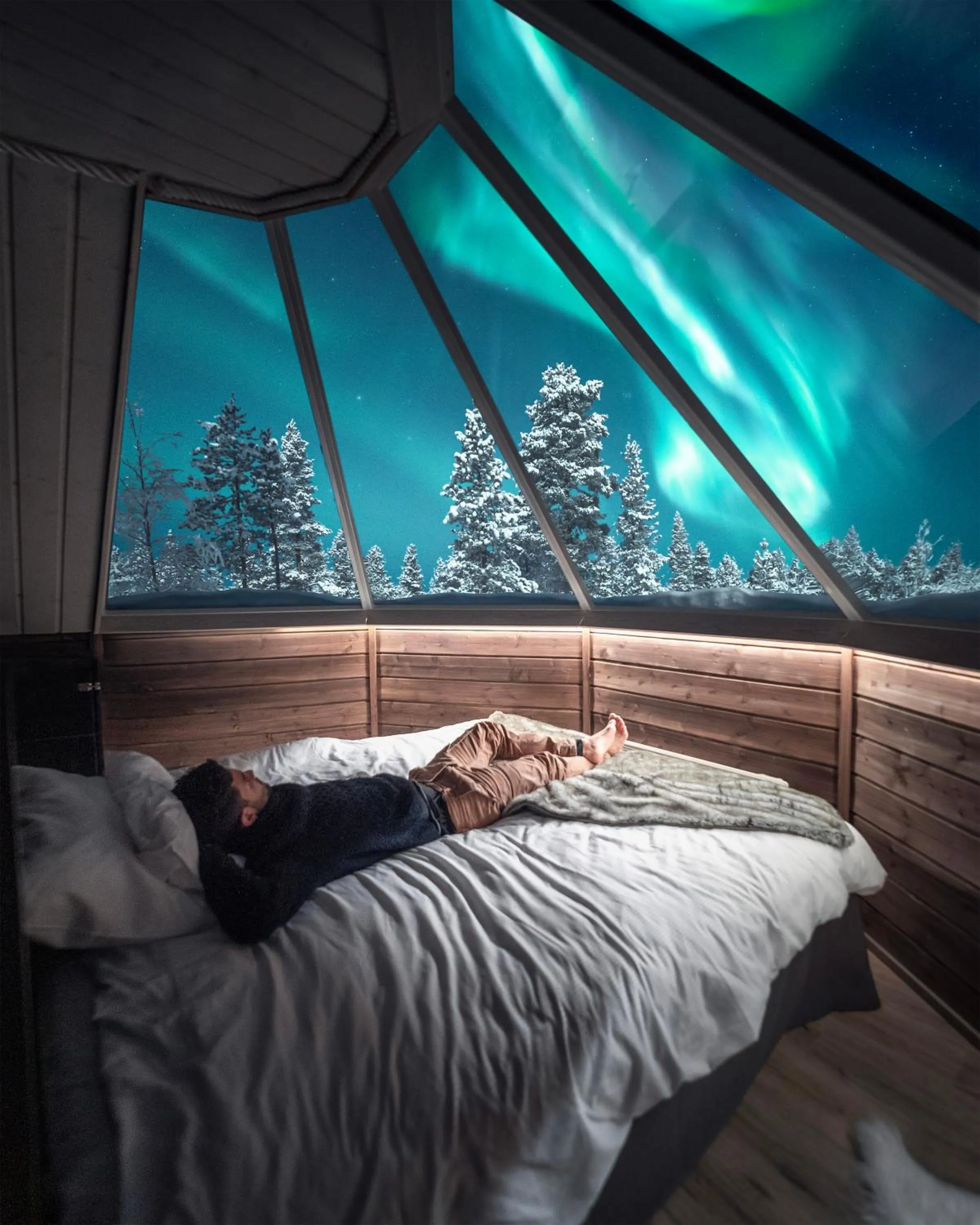 Bed in Aurora Village Ivalo