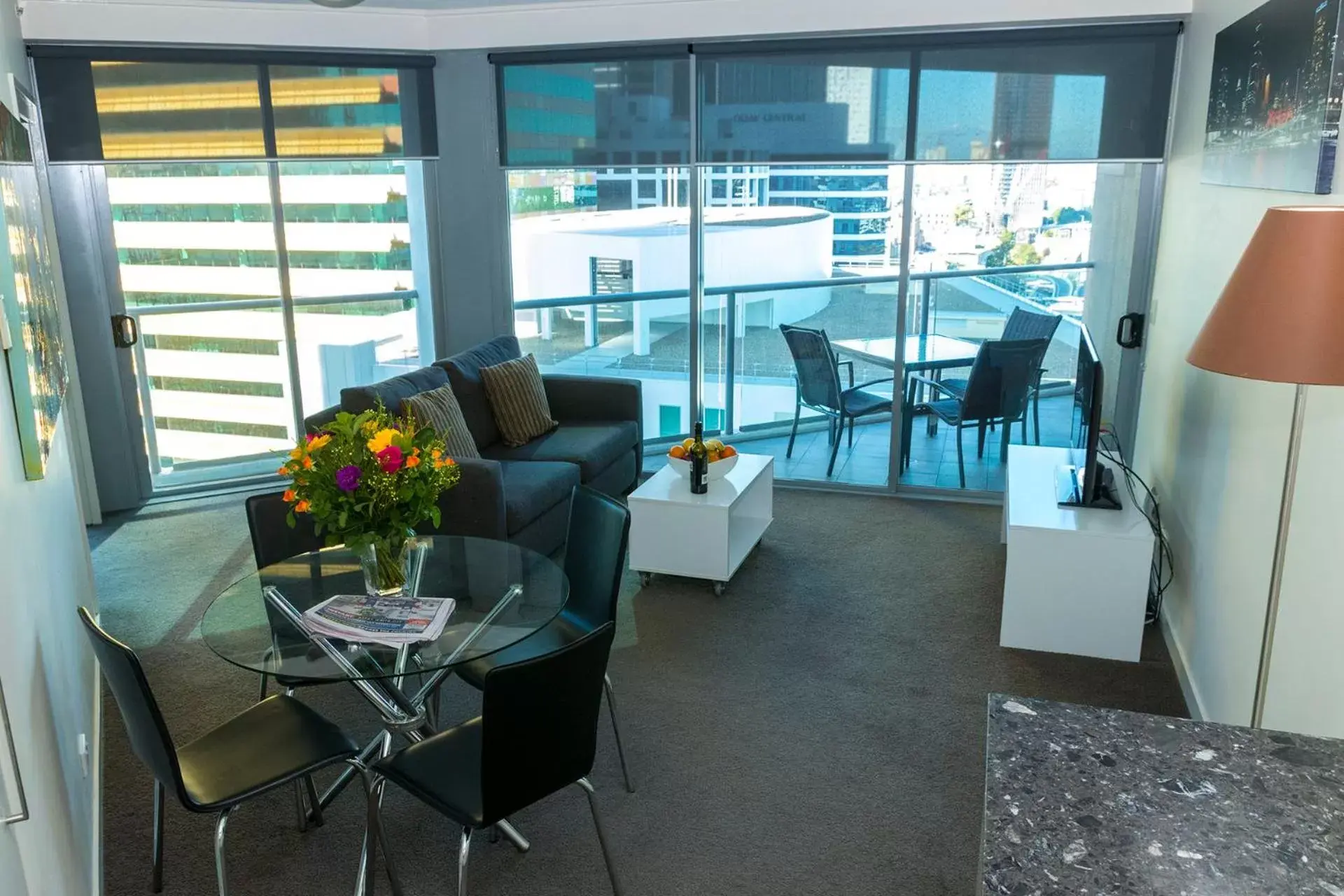 Living room, Seating Area in Evolution Apartments