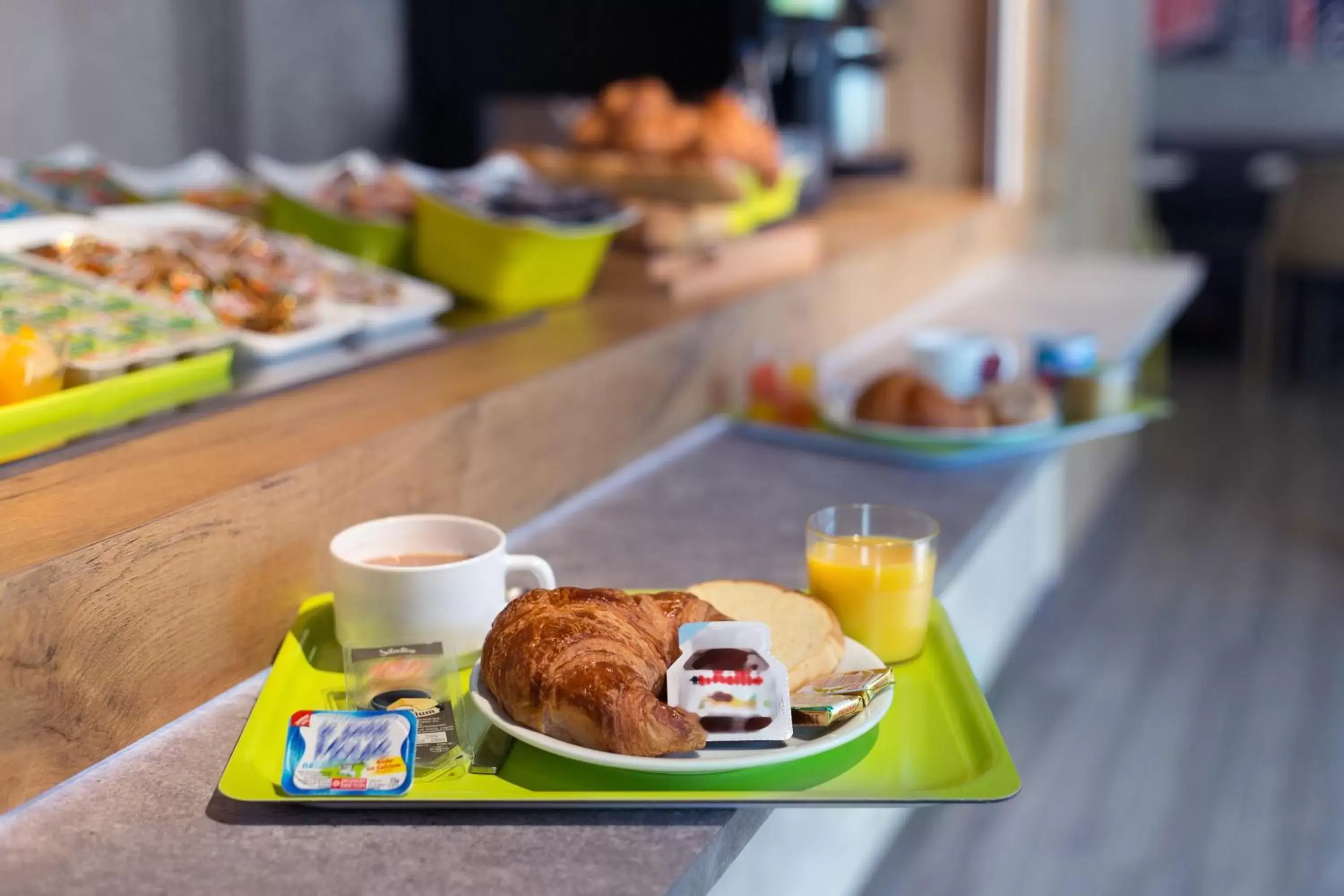 Food close-up, Breakfast in ibis budget Lyon Gerland