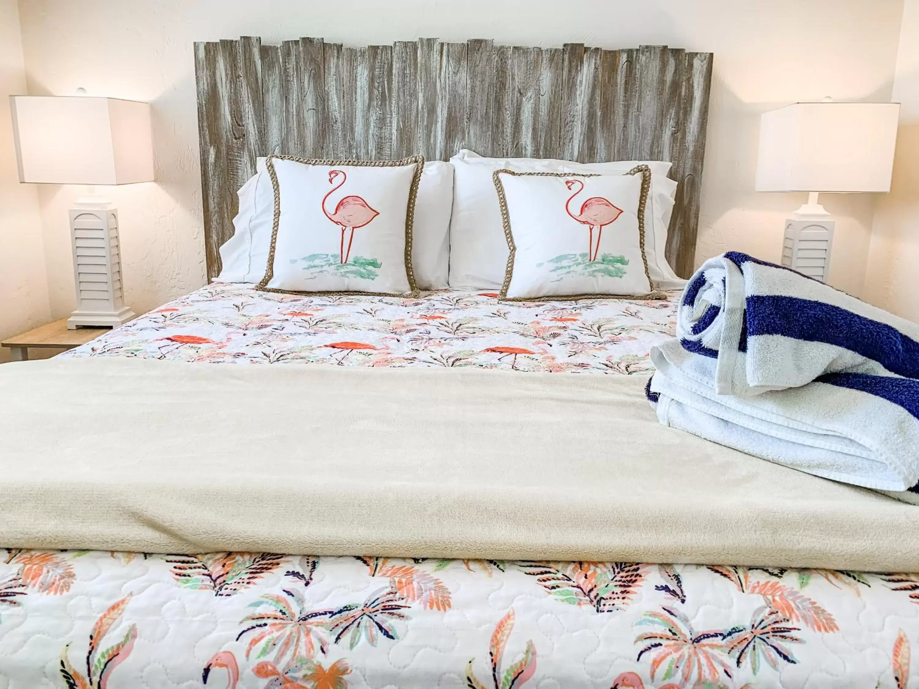 Bed in Ocean Eleven Suites