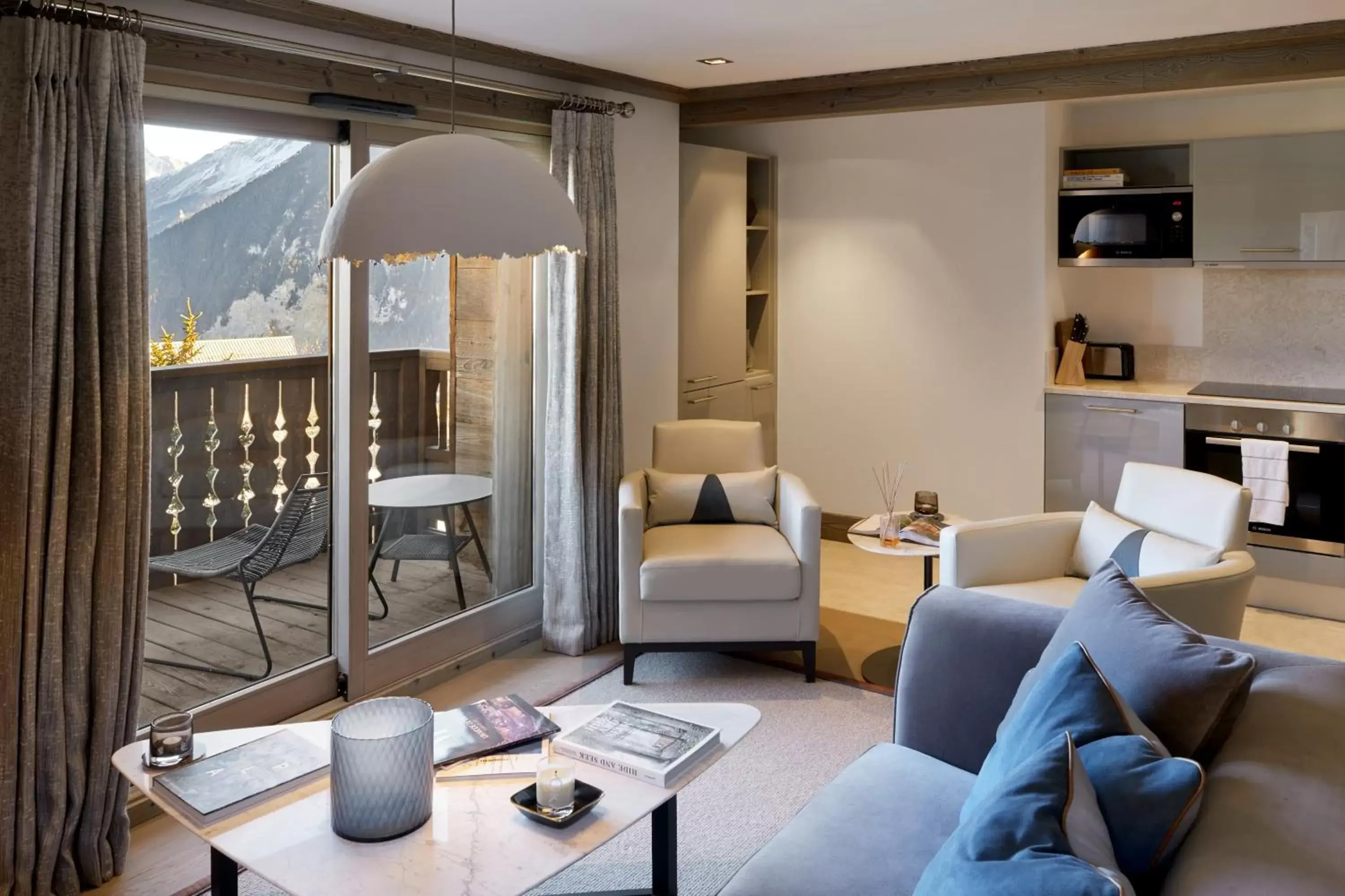 Patio, Seating Area in Six Senses Residences & Spa Courchevel