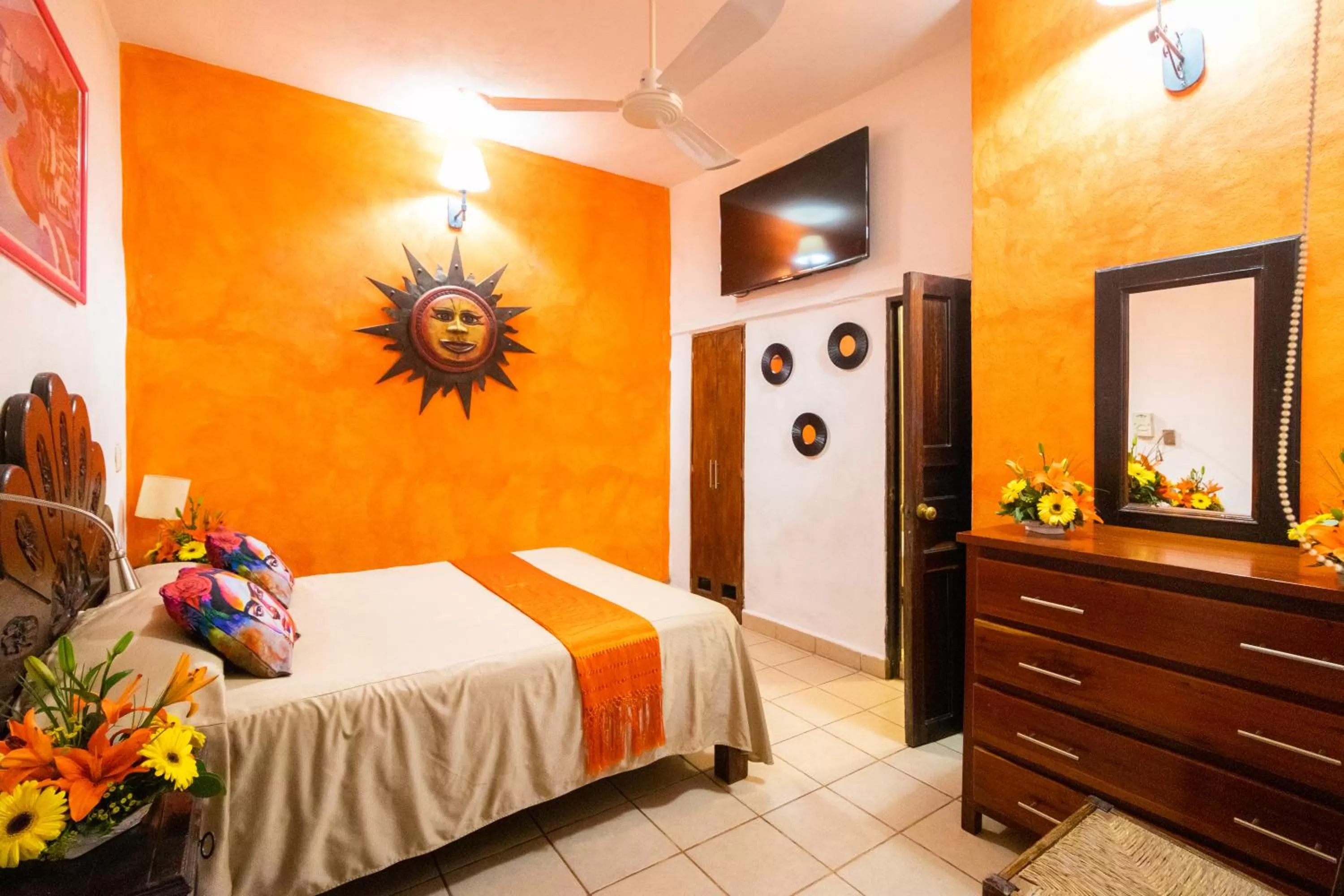 Bed in Hotel Posada De Roger - Near Los Muertos Beach