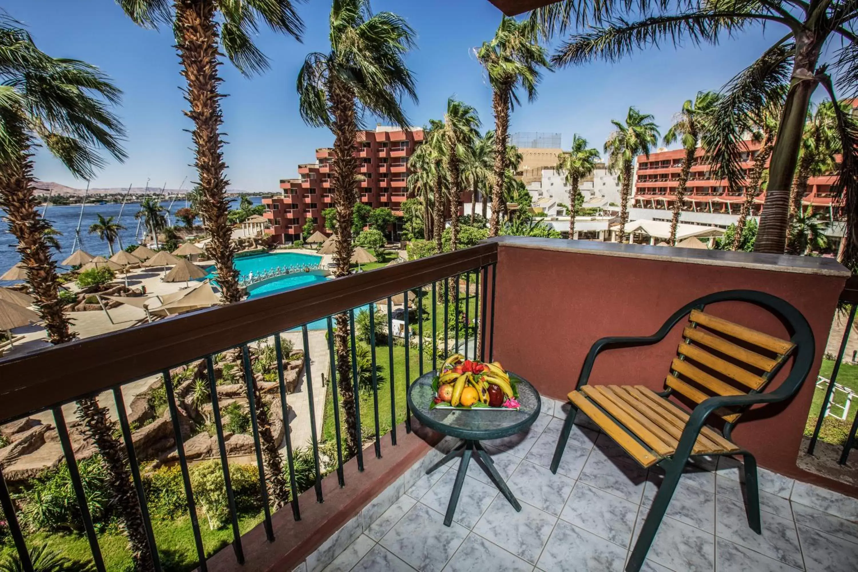 Balcony/Terrace, Pool View in Pyramisa Hotel Luxor