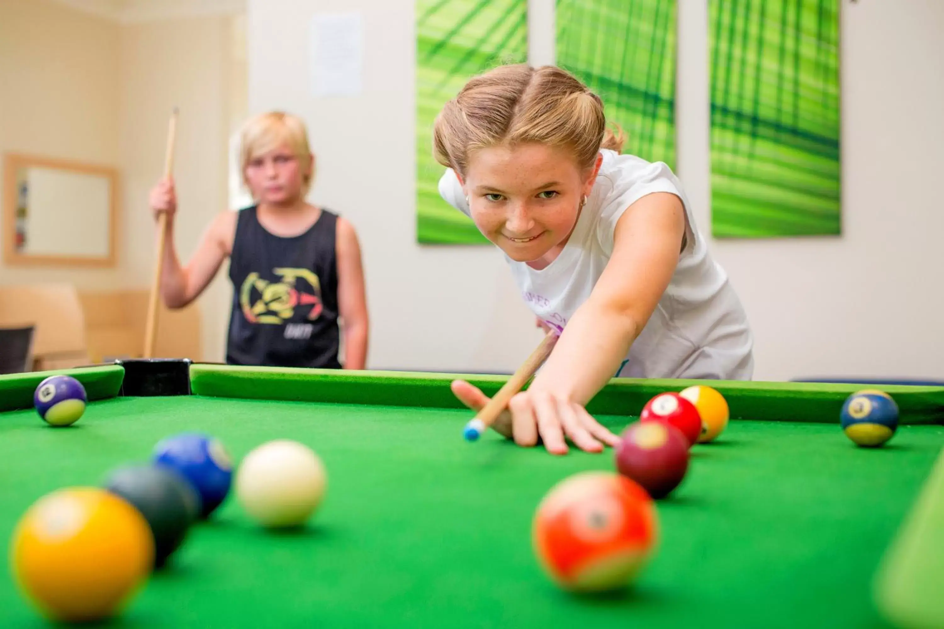 People, Billiards in Lakeside Forster Holiday Park and Village