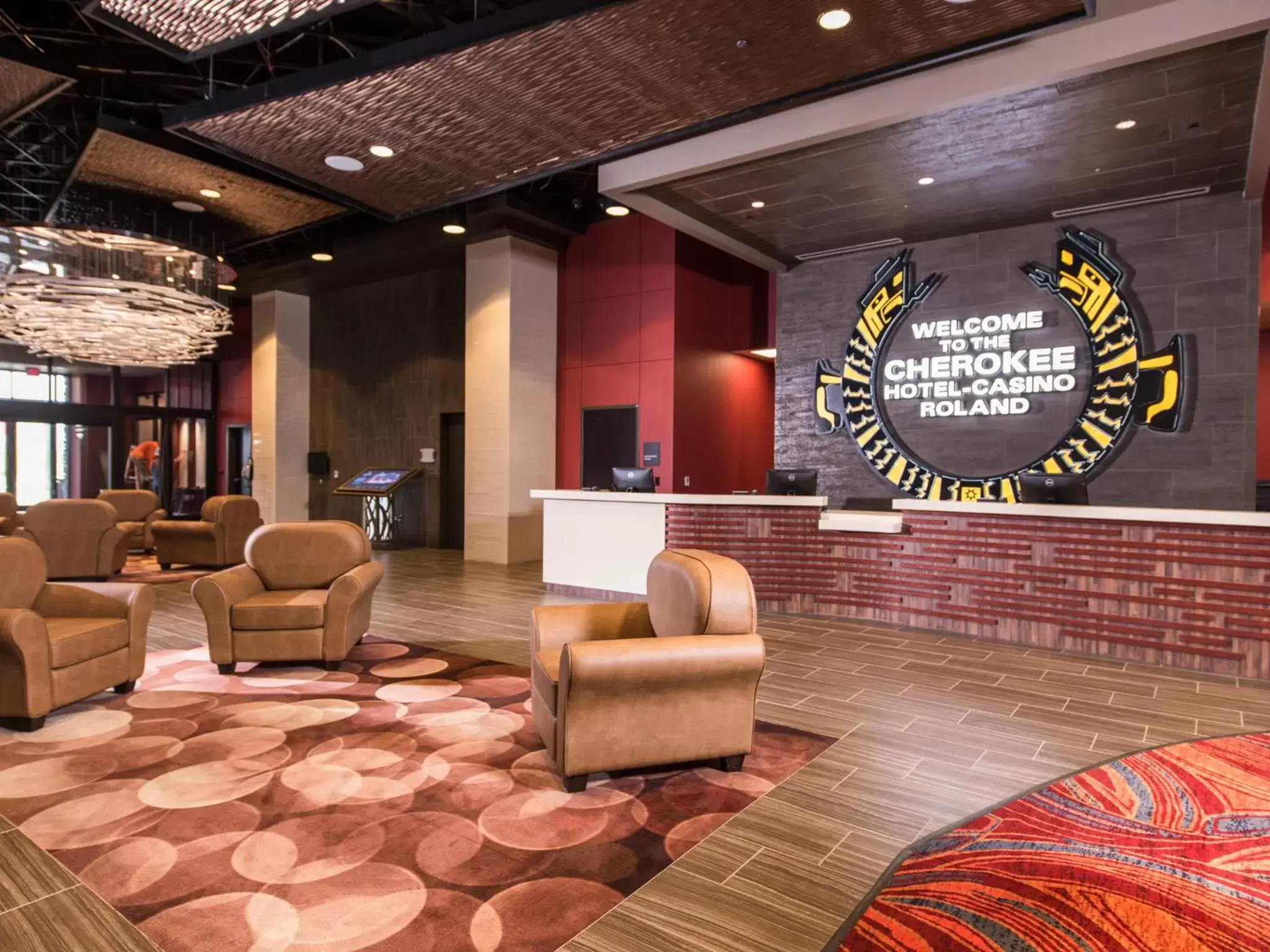 Property logo or sign, Lobby/Reception in Cherokee Casino Hotel Roland