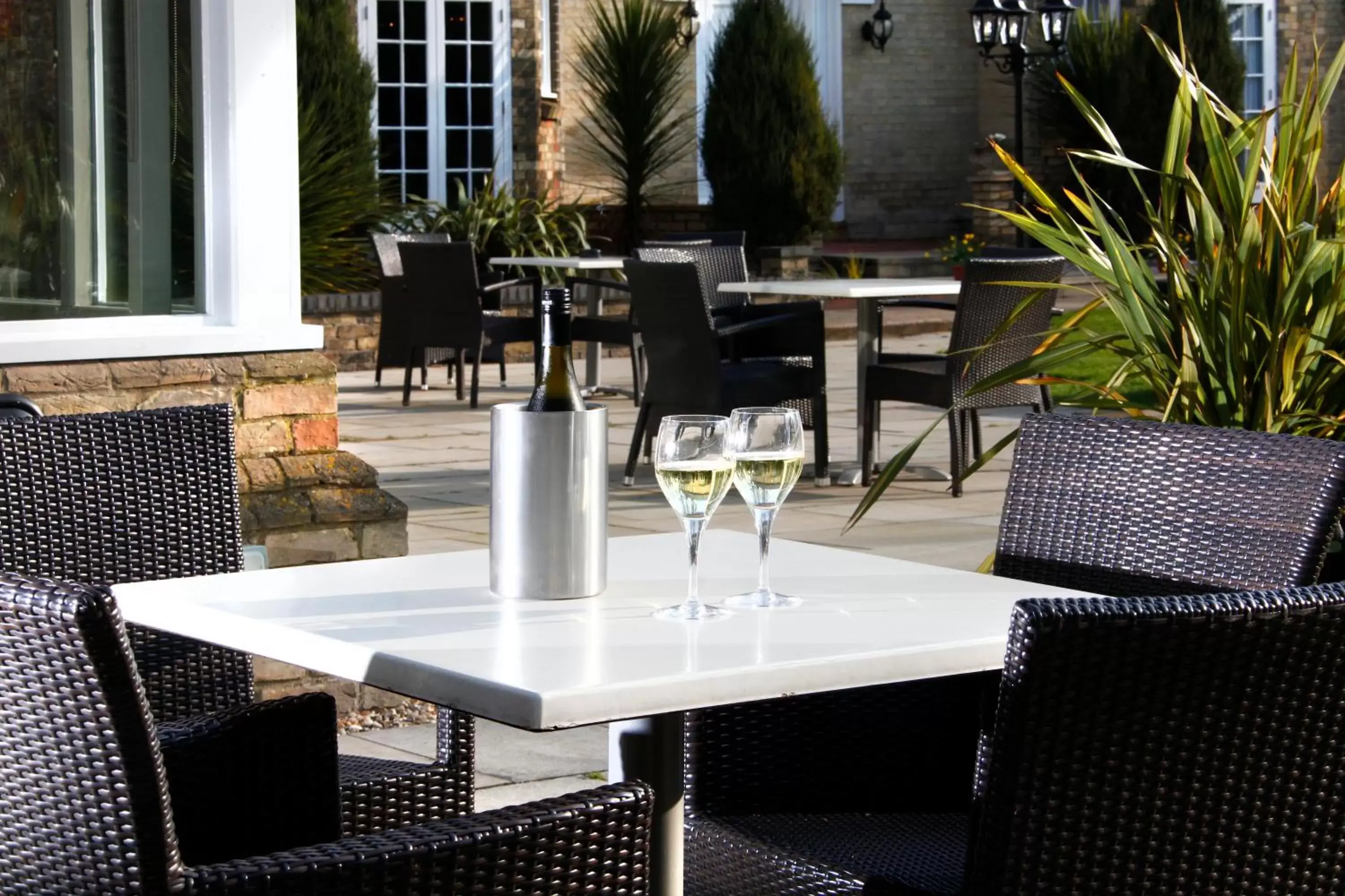 Garden, Restaurant/Places to Eat in Quy Mill Hotel & Spa, Cambridge