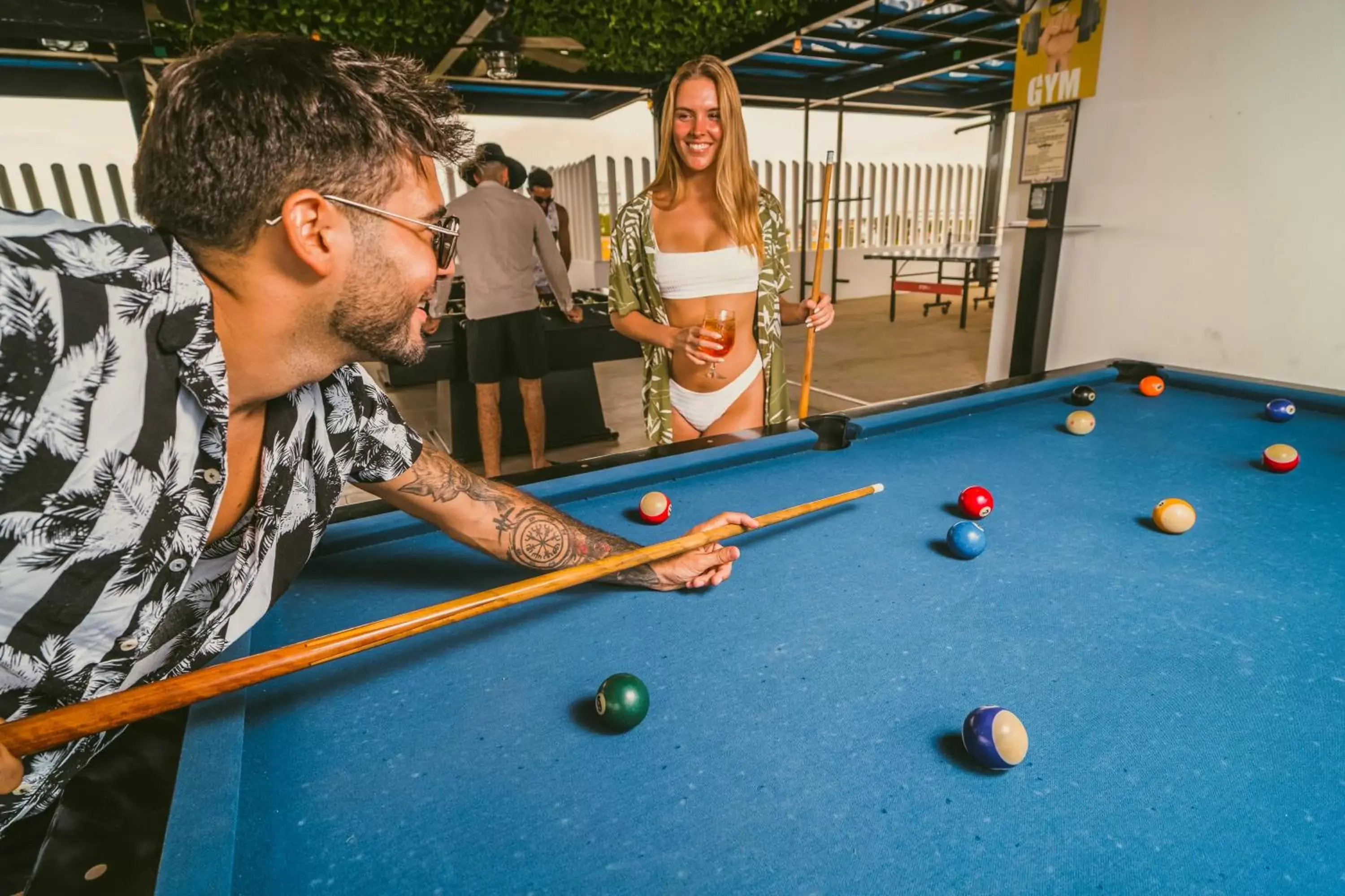 People, Billiards in Nomads Party Hostel