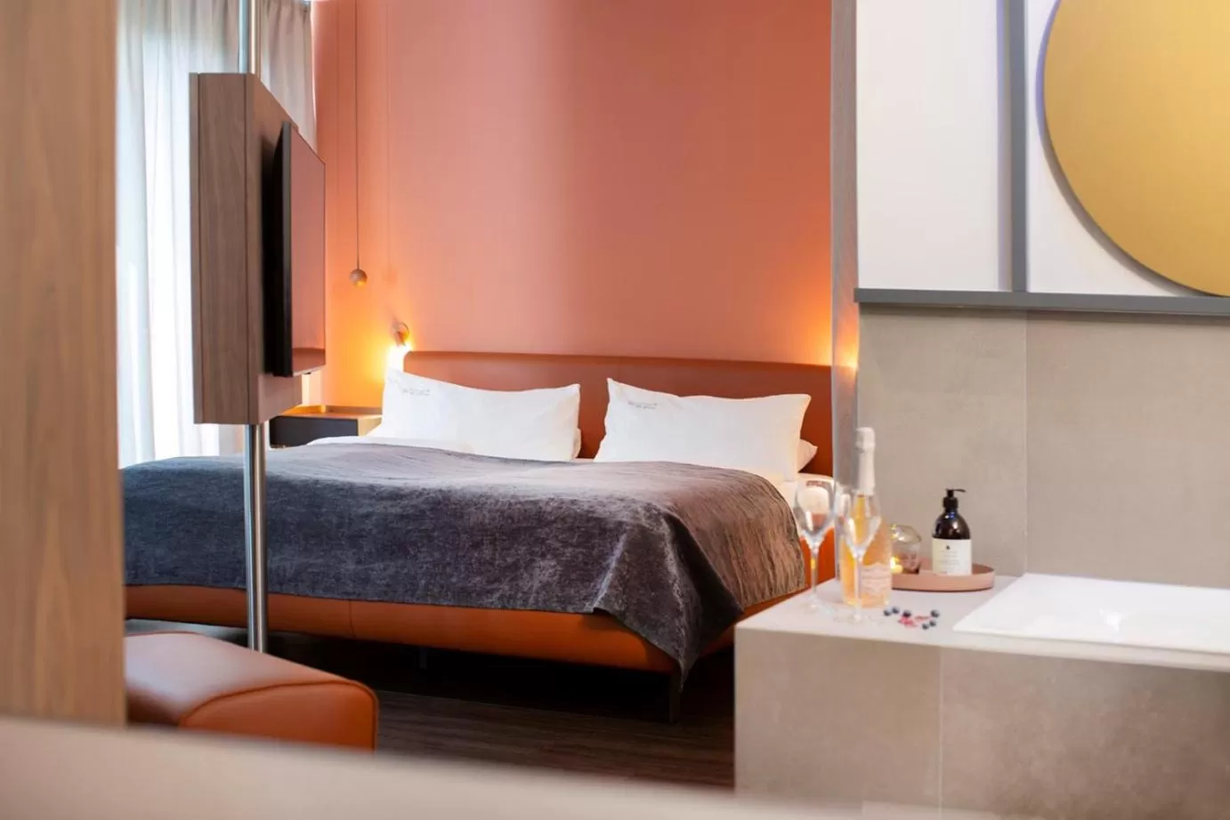 Bedroom, Bed in hirschen dornbirn - das boutiquestyle hotel - skyrelax & wellness im rooftop