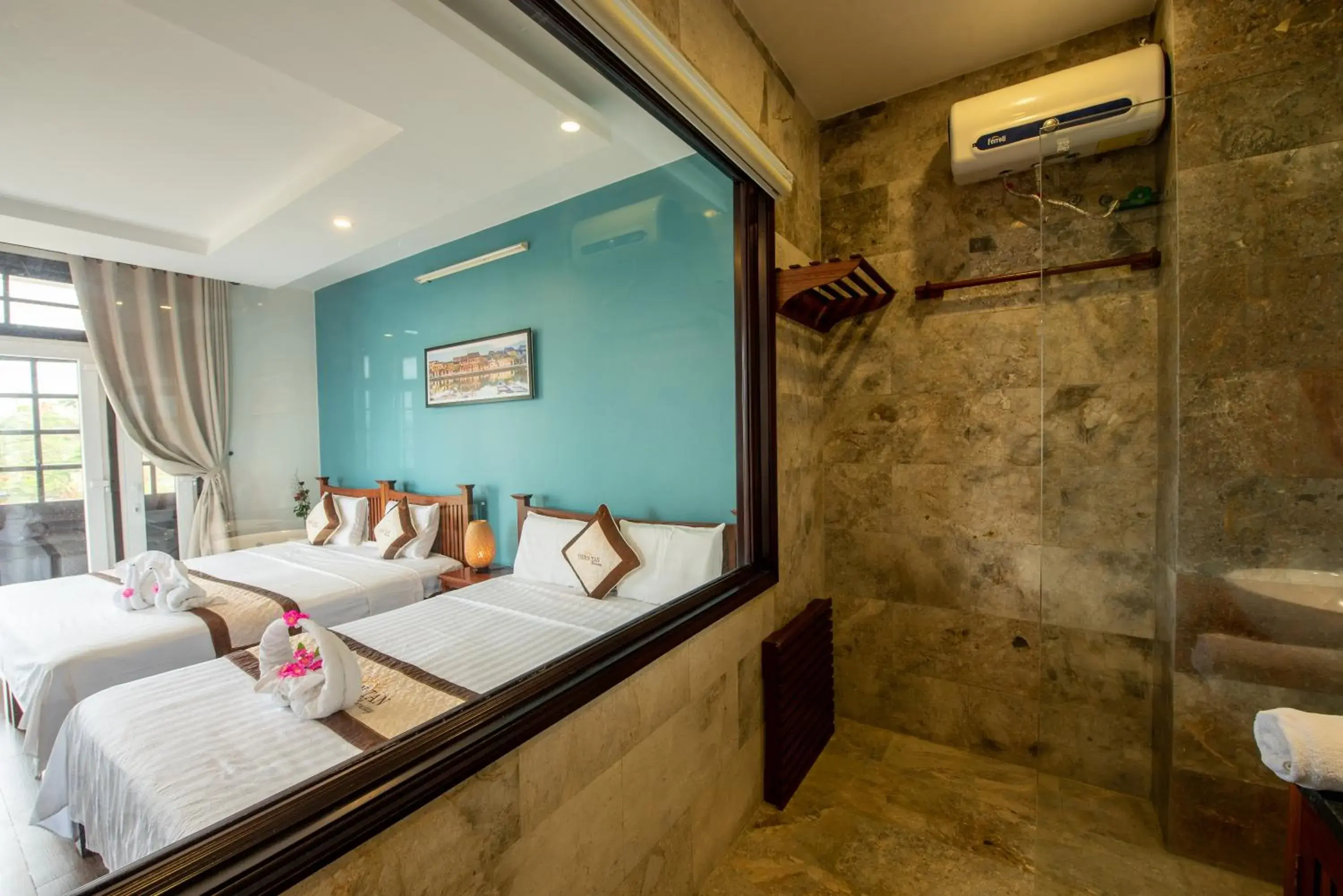 Bed in Thien Tan Villa with Private Pool