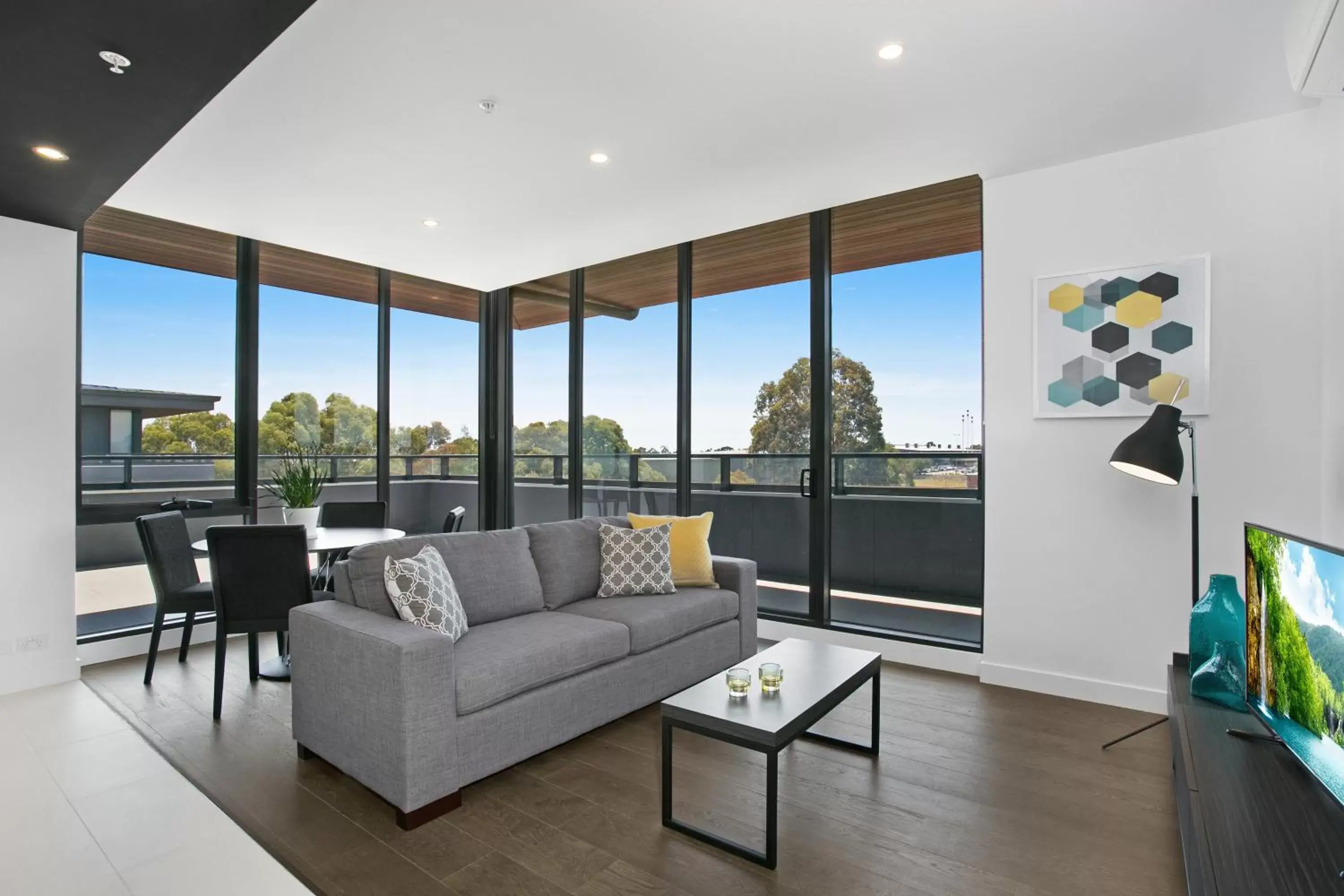 Living room in Clayton Serviced Apartments