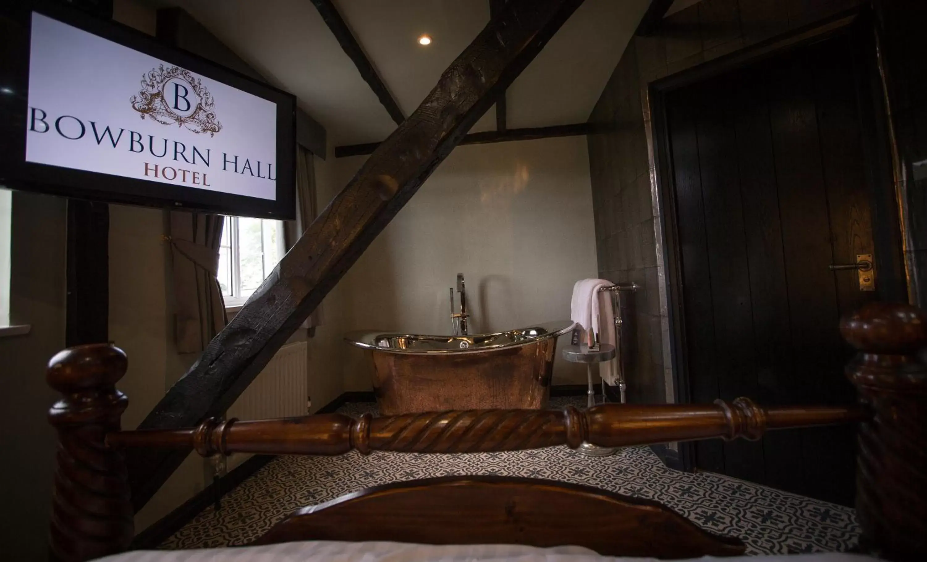 Bedroom, Bathroom in Bowburn Hall Hotel