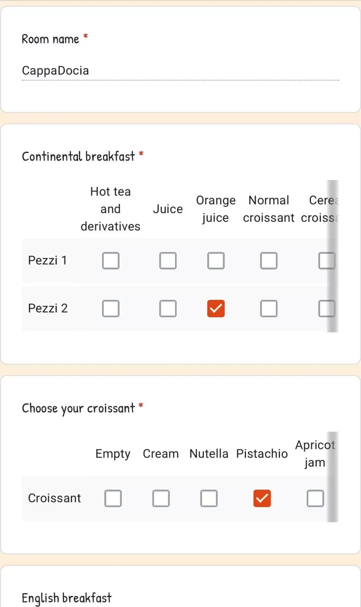 Breakfast, Floor Plan in Kofler GuestHouse