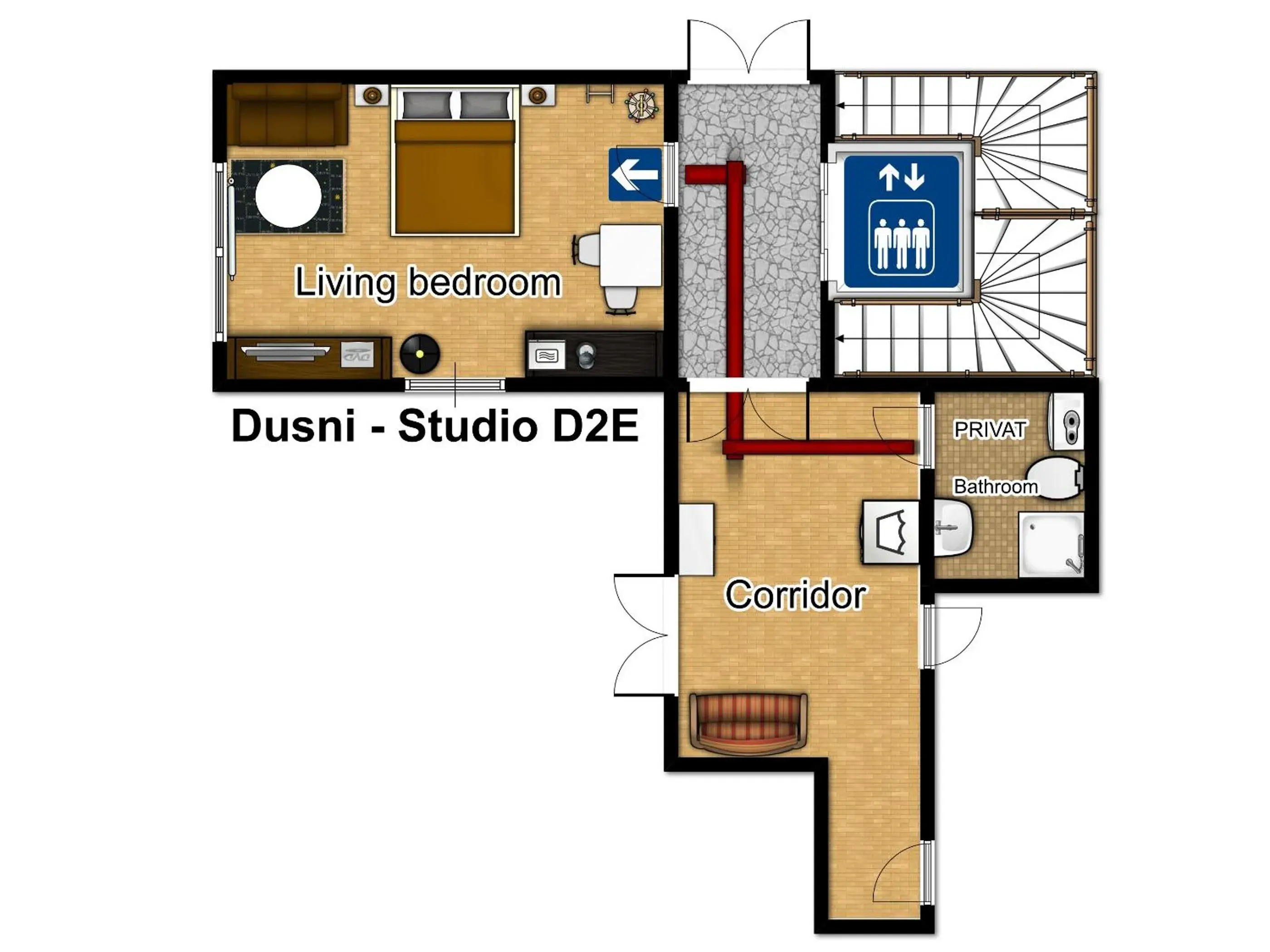 Floor Plan in Old Town - Dusni Apartments